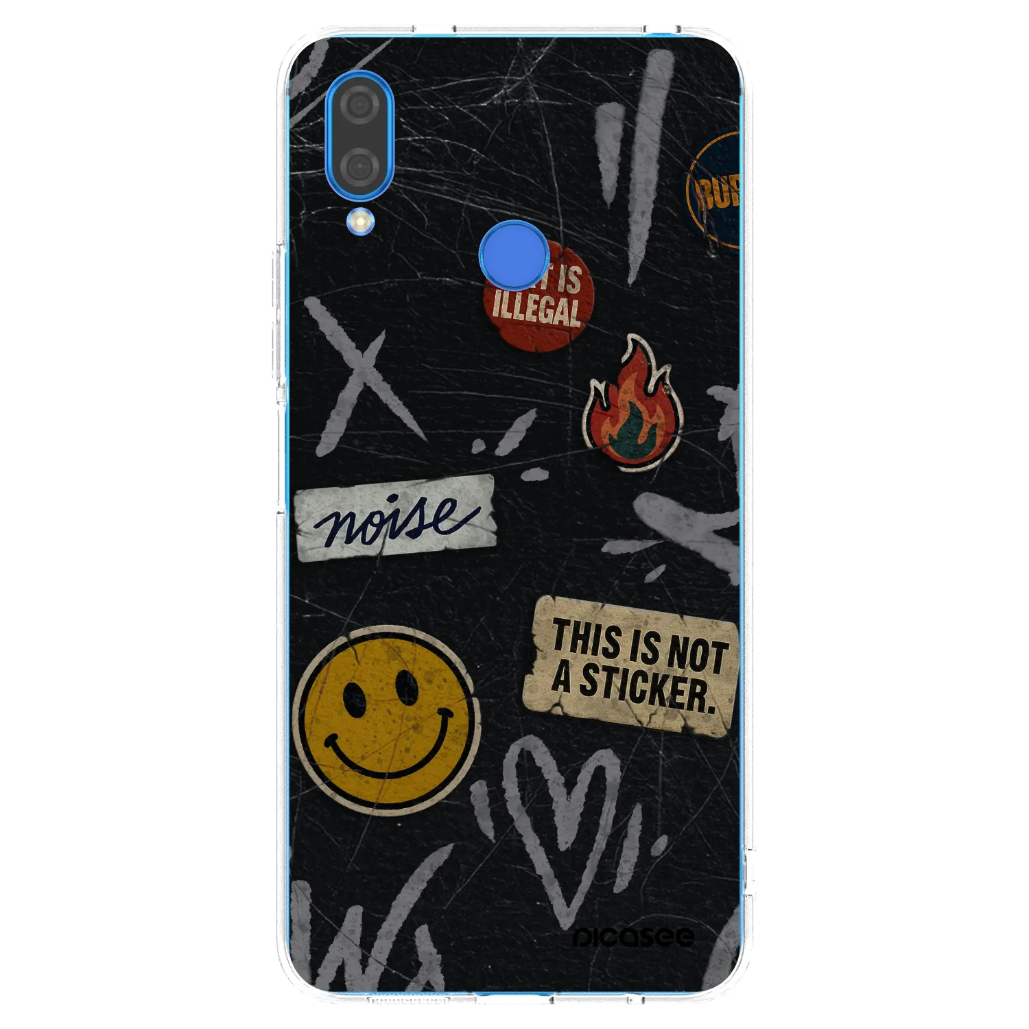 Picasee silikonový průhledný obal pro Huawei Nova 3 - STICKERS x TAGS