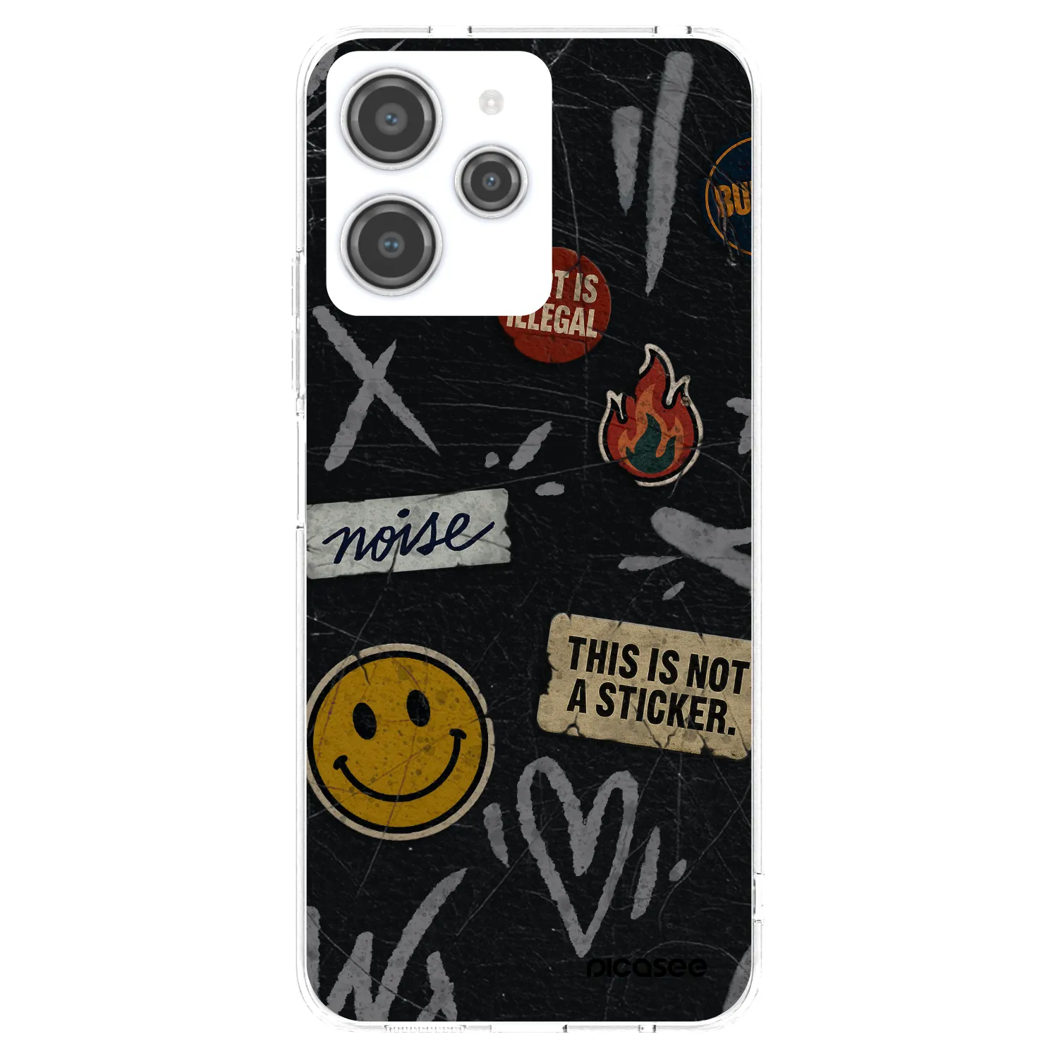 Picasee silikonový průhledný obal pro Xiaomi Redmi 12 4G - STICKERS x TAGS