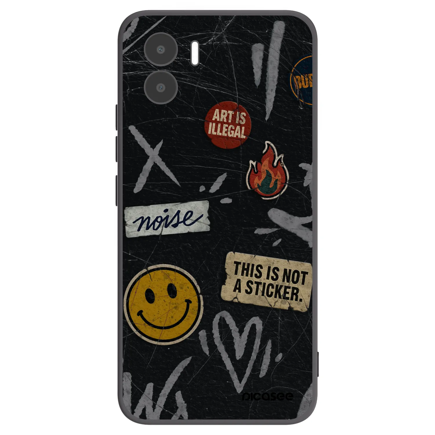 Picasee silikonový černý obal pro Xiaomi Redmi A2 - STICKERS x TAGS