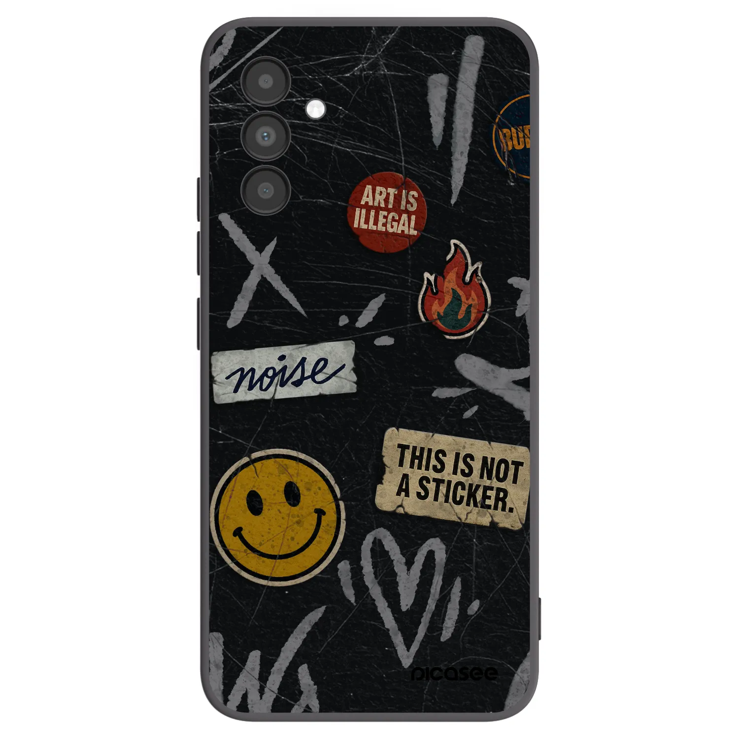 Picasee silikonový černý obal pro Samsung Galaxy A04s A047F - STICKERS x TAGS