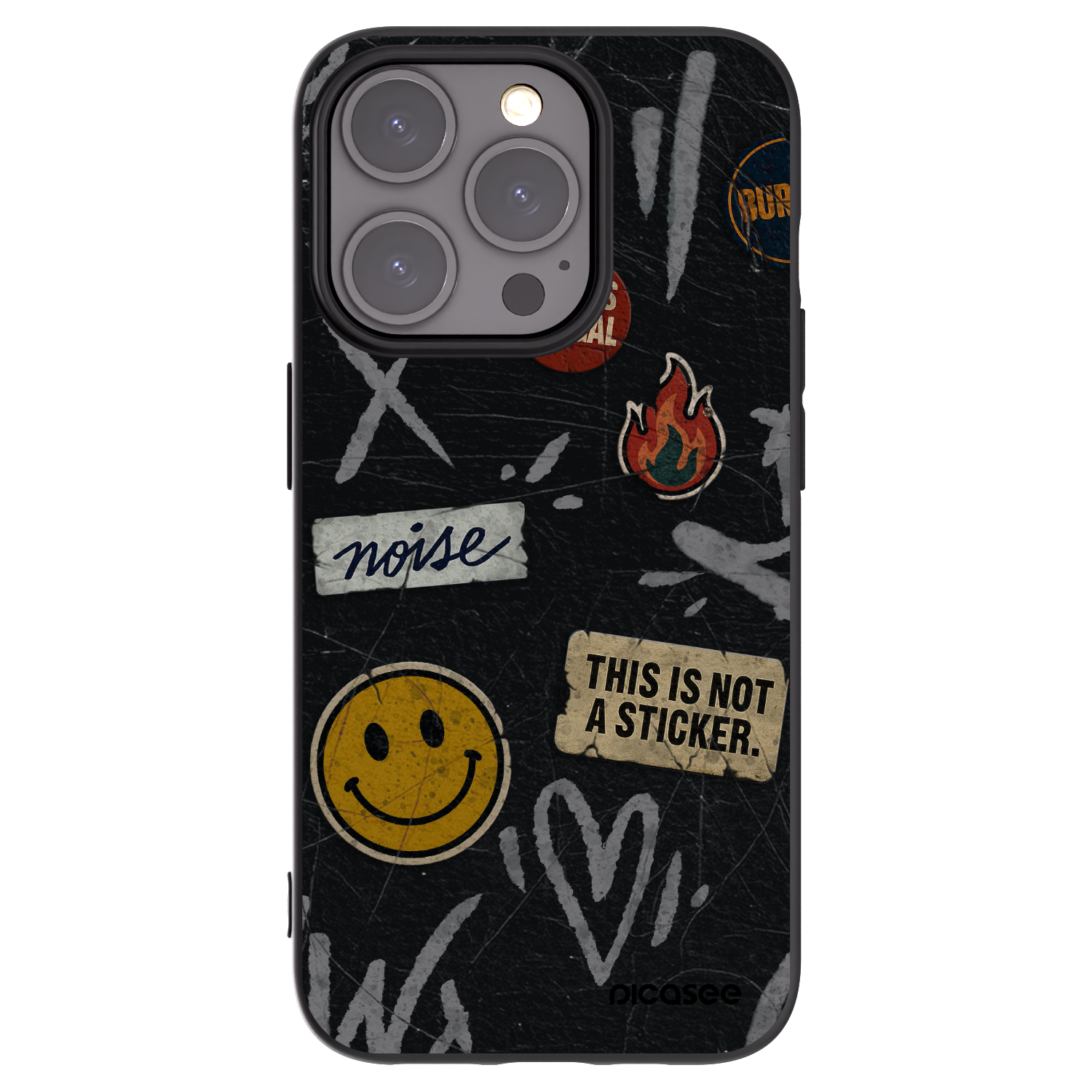 Picasee silikonový černý obal pro Apple iPhone 15 Pro - STICKERS x TAGS