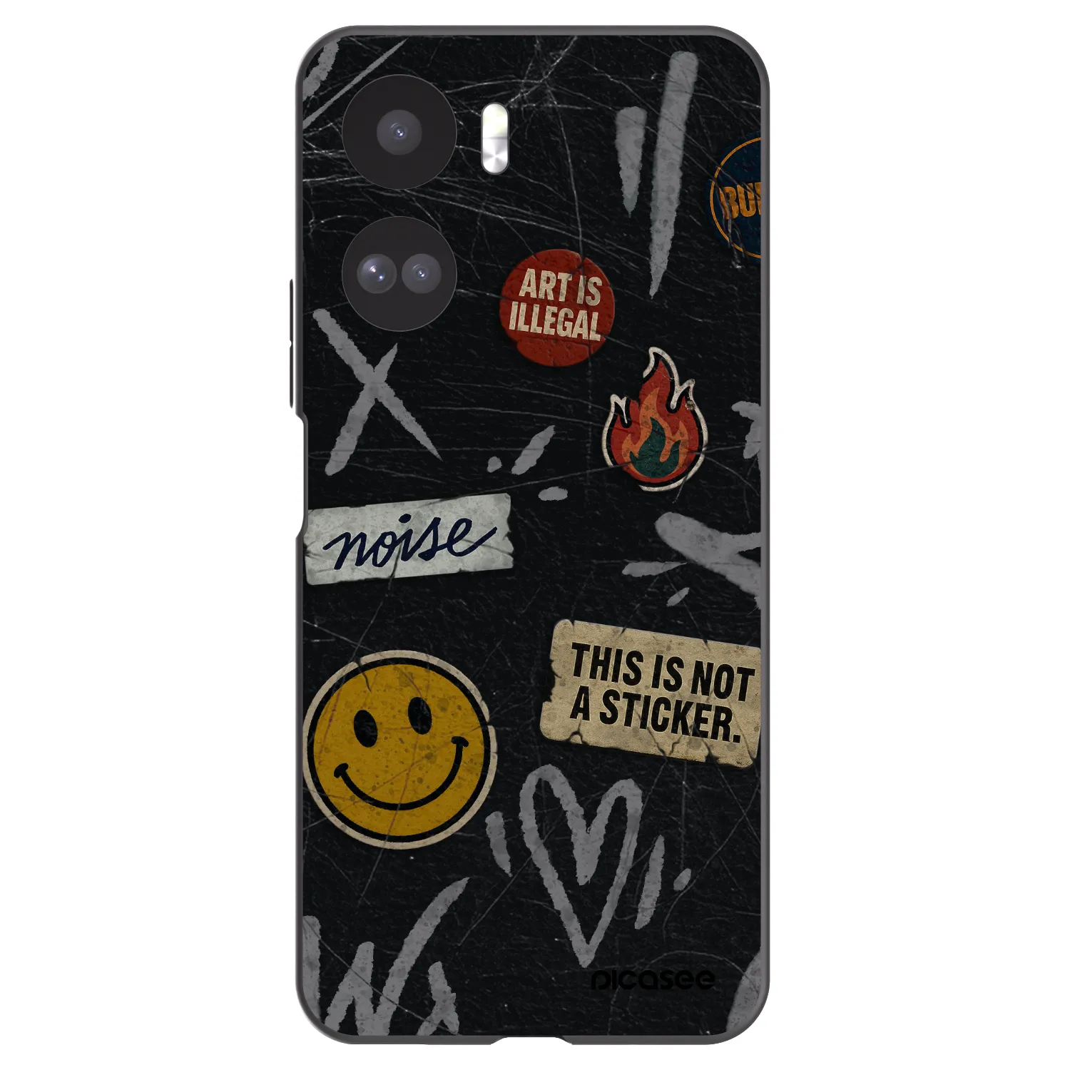 Picasee silikonový černý obal pro Honor 90 Lite 5G - STICKERS x TAGS