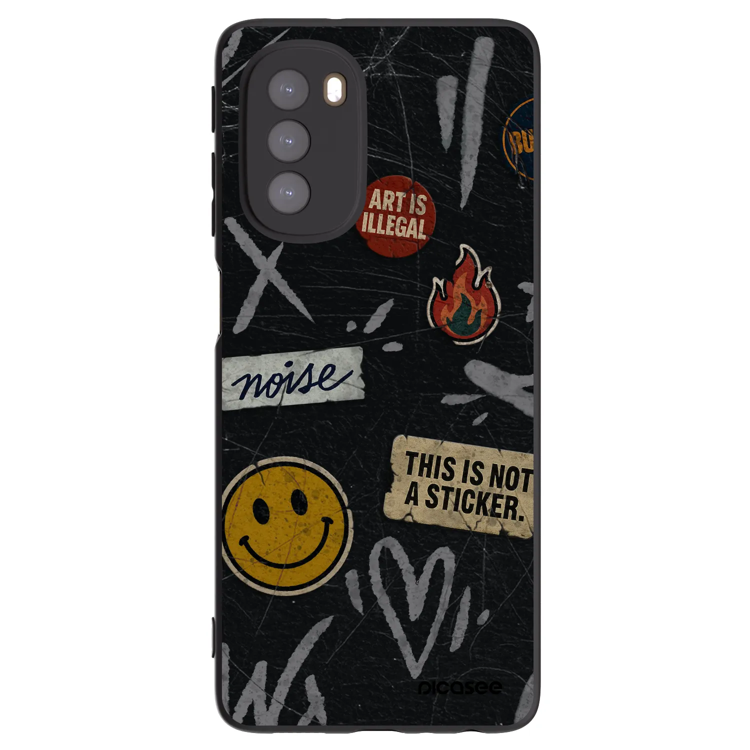 Picasee silikonový černý obal pro Motorola Moto G51 - STICKERS x TAGS