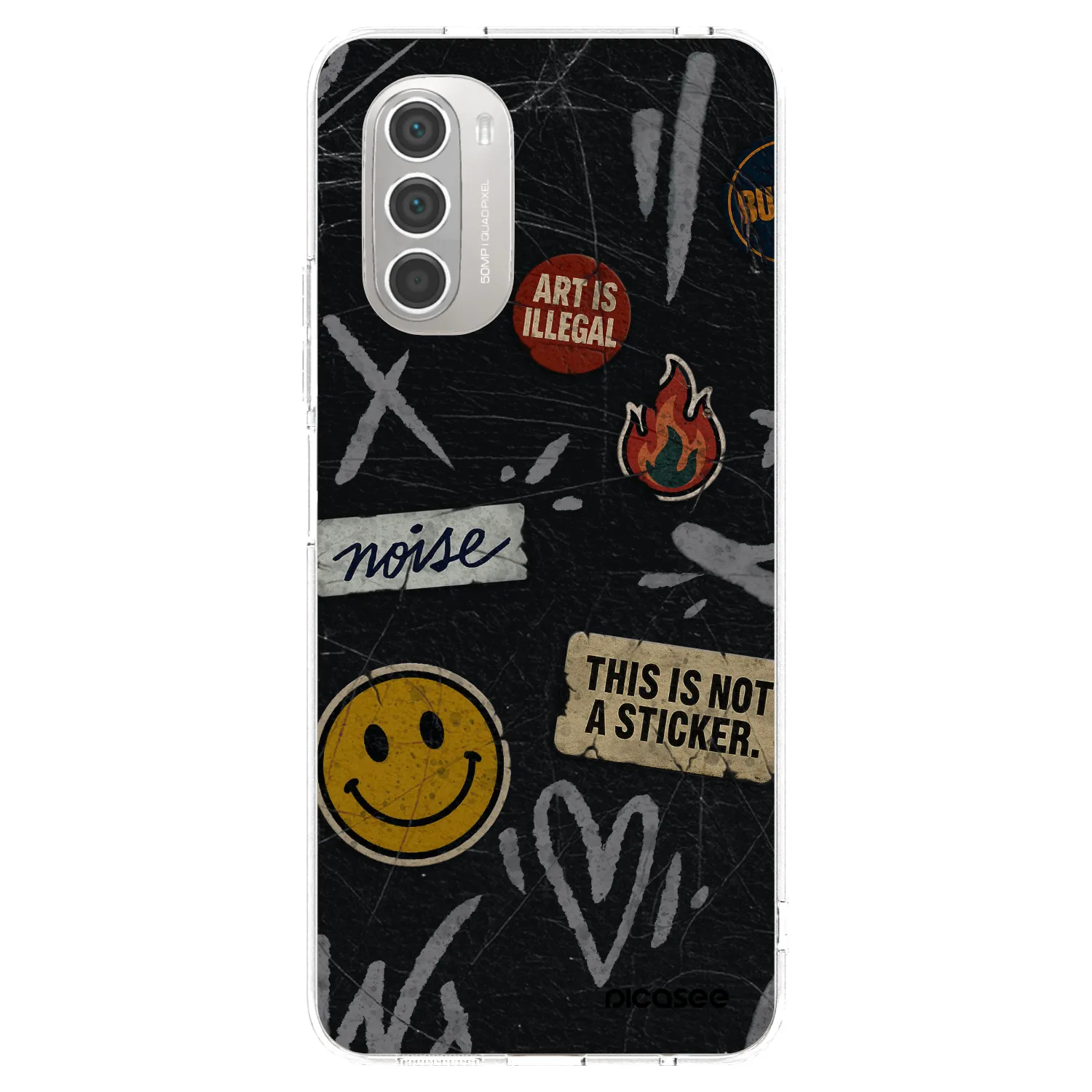 Picasee silikonový průhledný obal pro Motorola Moto G51 - STICKERS x TAGS
