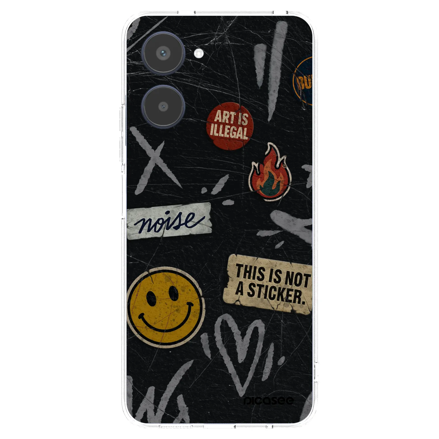 Picasee silikonový průhledný obal pro Realme 10 4G - STICKERS x TAGS