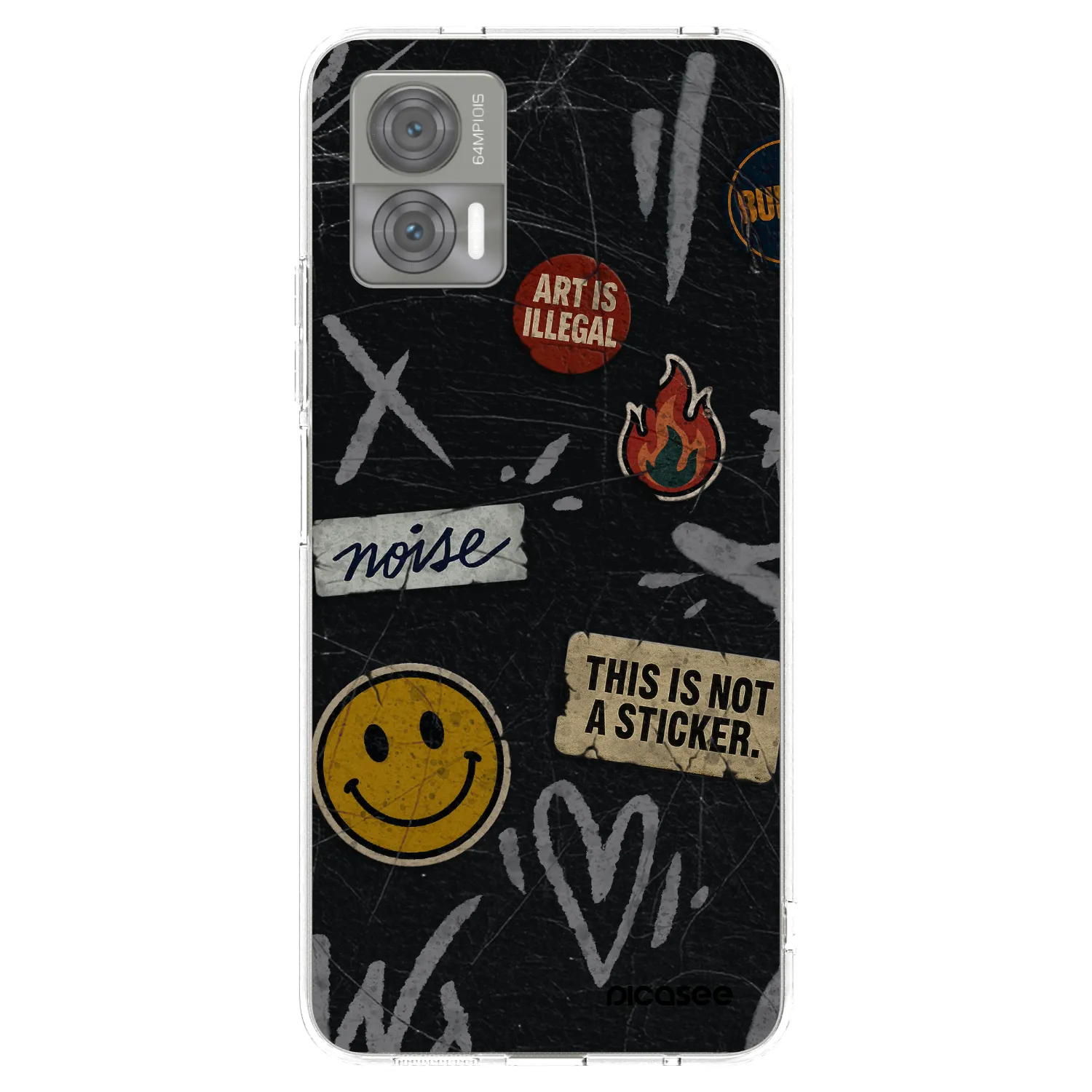 Picasee silikonový průhledný obal pro Motorola Edge 30 Neo - STICKERS x TAGS