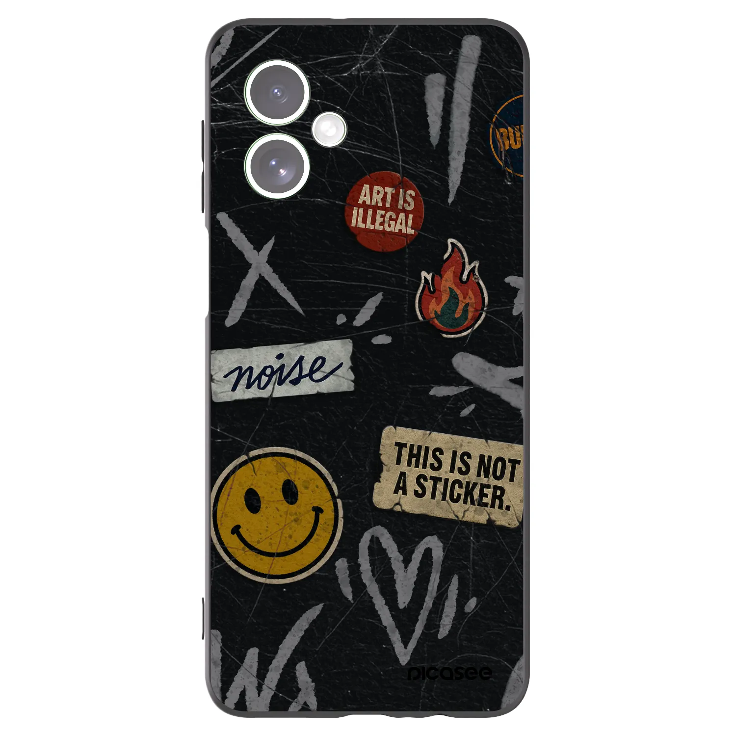 Picasee silikonový černý obal pro Motorola Moto G54 5G - STICKERS x TAGS