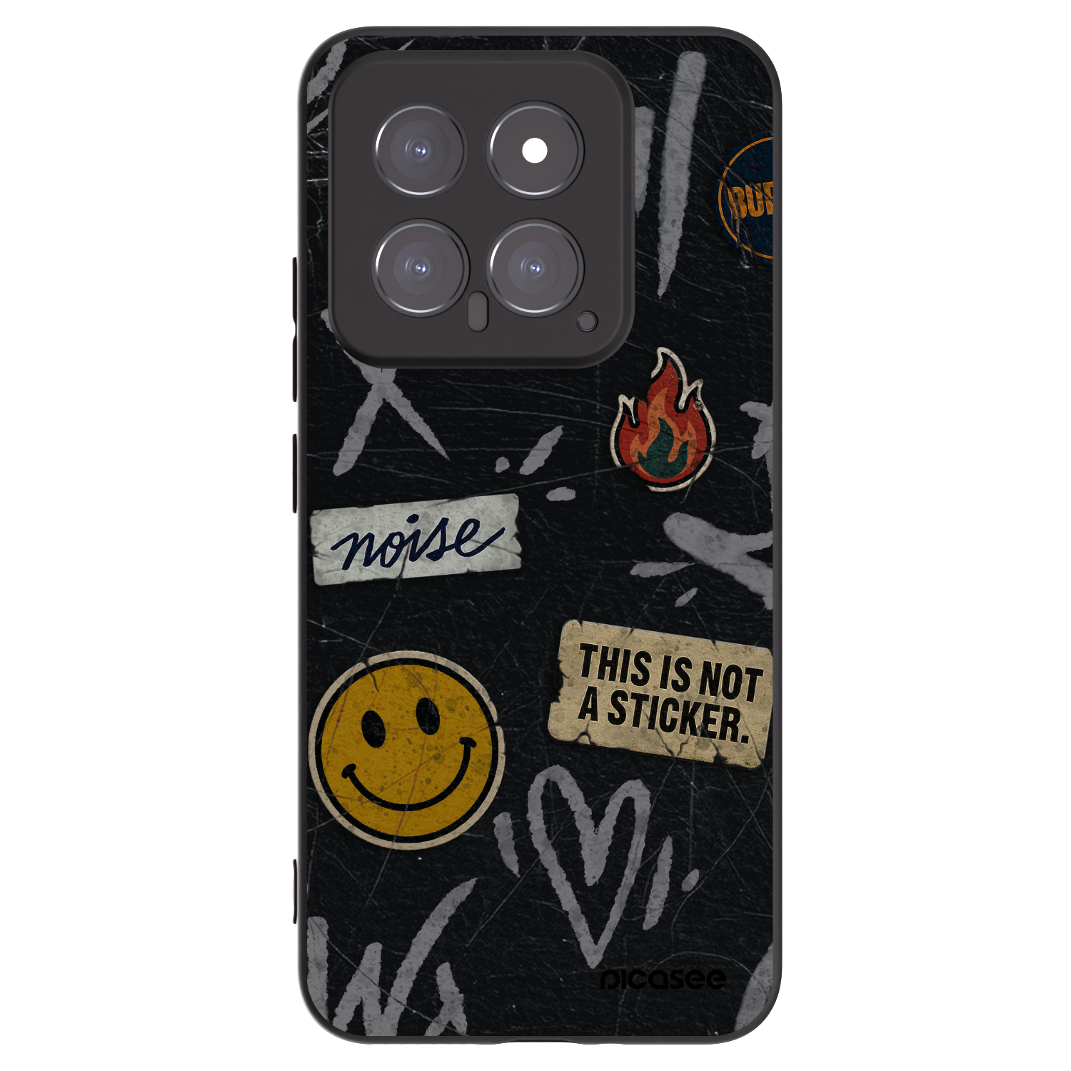Picasee silikonový černý obal pro Xiaomi 14 - STICKERS x TAGS