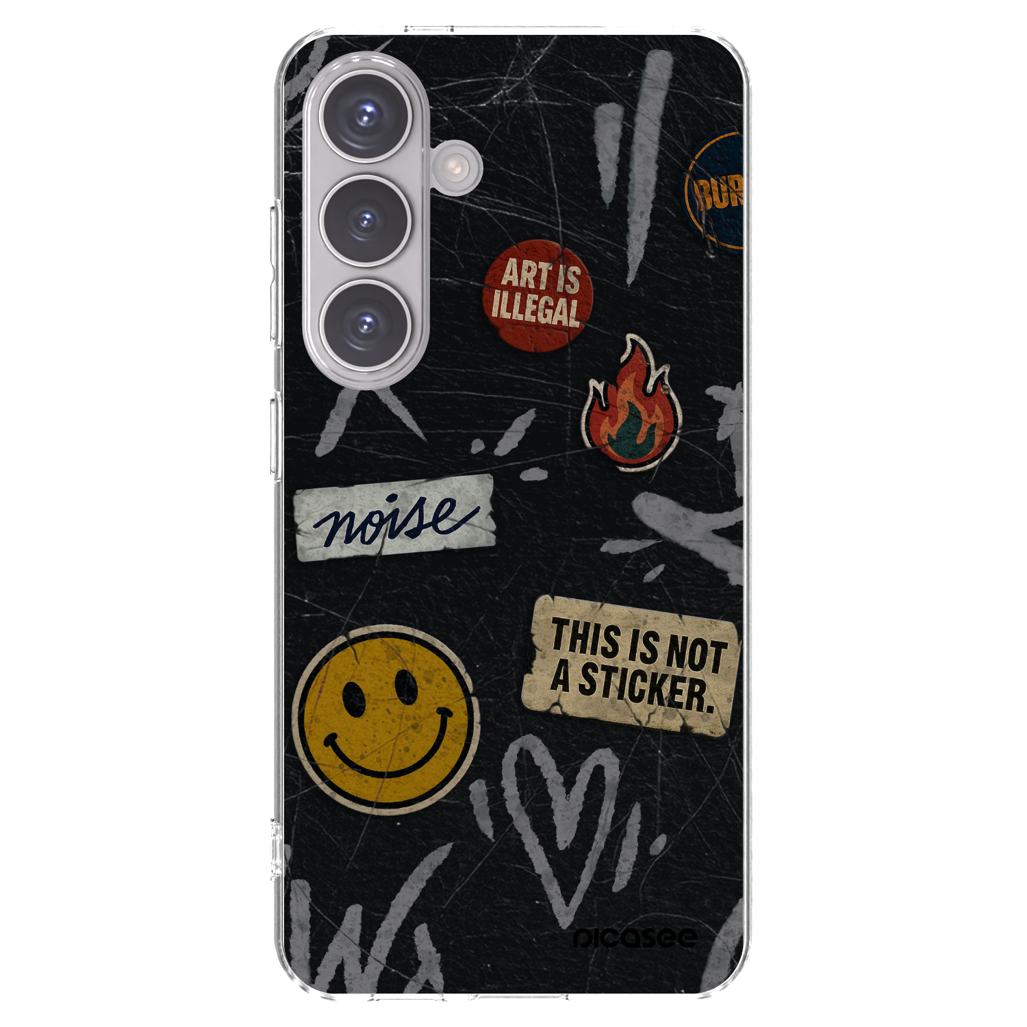 Picasee silikonový průhledný obal pro Samsung Galaxy S24 S921B 5G - STICKERS x TAGS