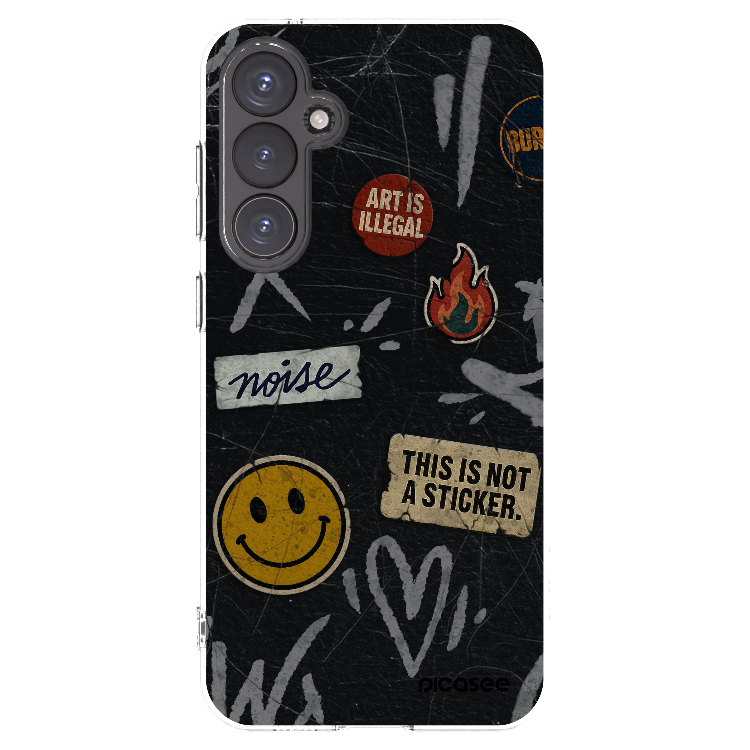 Picasee silikonový průhledný obal pro Samsung Galaxy S23 FE S711B - STICKERS x TAGS