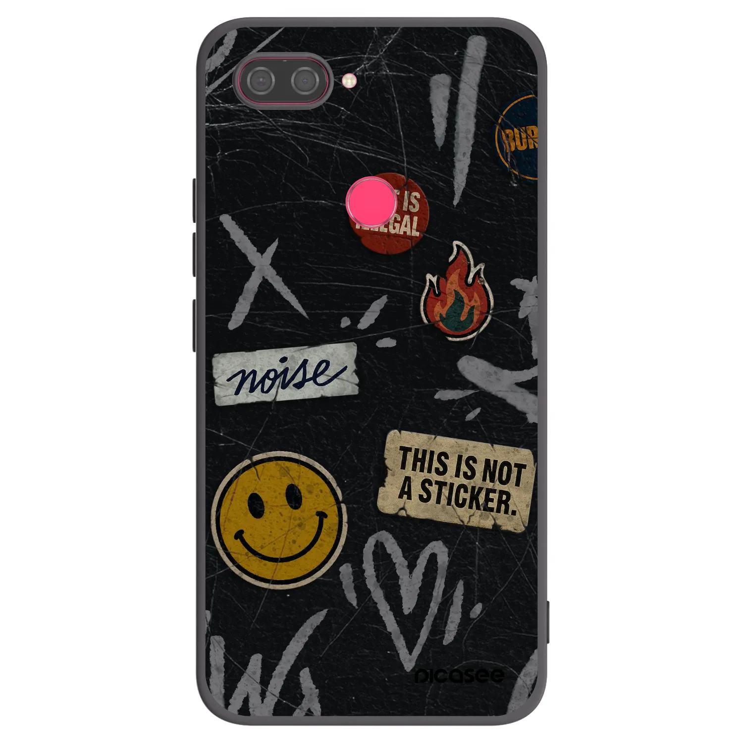 Picasee silikonový černý obal pro Xiaomi Mi 8 Lite - STICKERS x TAGS
