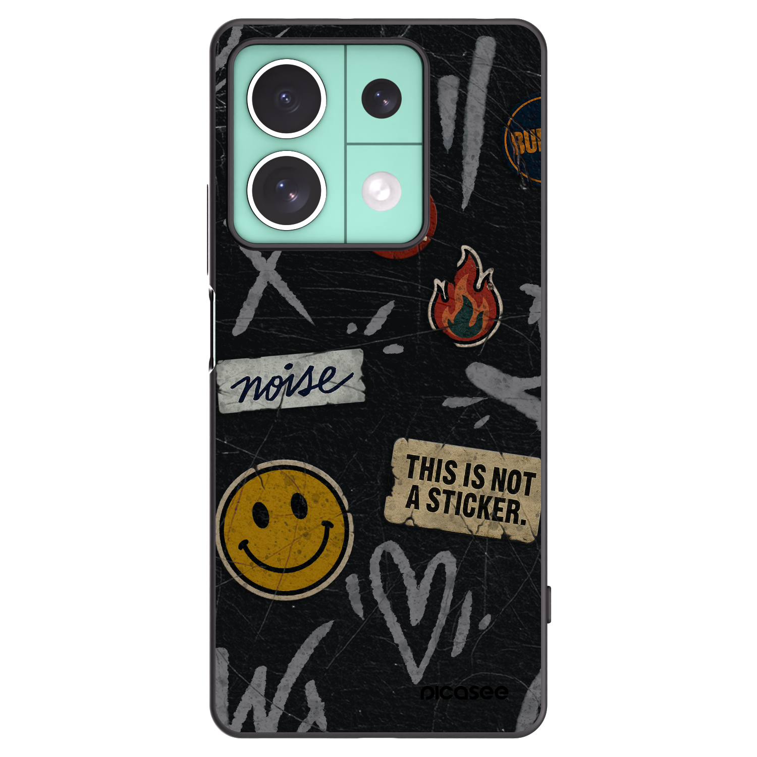 Picasee silikonový černý obal pro Xiaomi Redmi Note 13 5G - STICKERS x TAGS