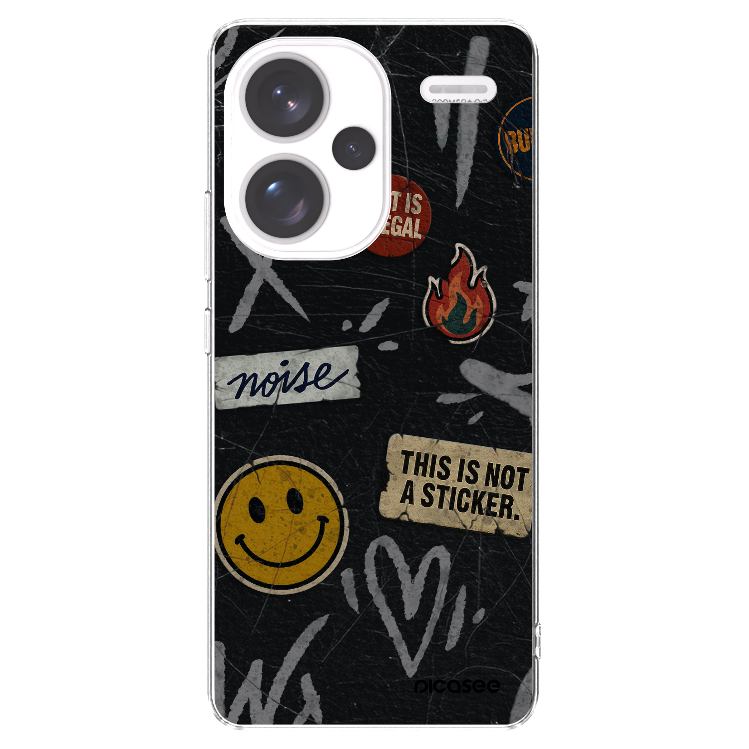 Picasee silikonový průhledný obal pro Xiaomi Redmi Note 13 Pro+ 5G - STICKERS x TAGS