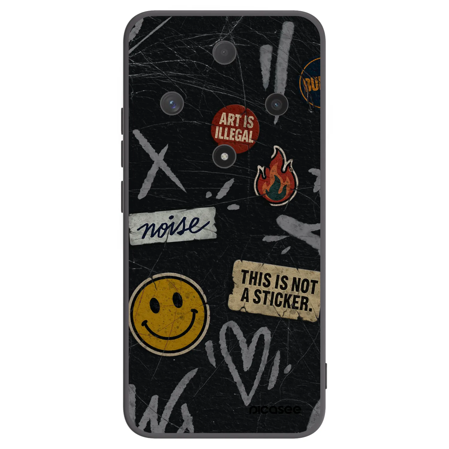Picasee silikonový černý obal pro Honor Magic6 Lite 5G - STICKERS x TAGS