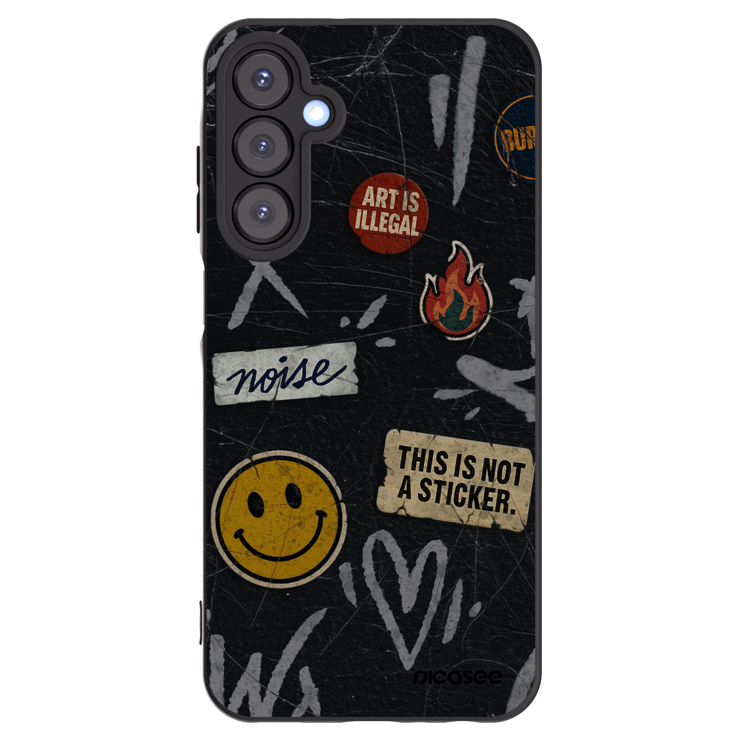 Picasee silikonový černý obal pro Samsung Galaxy A25 A256B 5G - STICKERS x TAGS