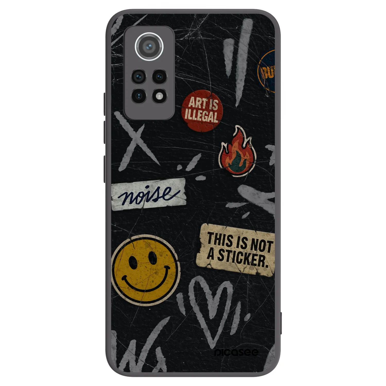 Picasee silikonový černý obal pro Xiaomi Redmi Note 12 Pro 4G - STICKERS x TAGS