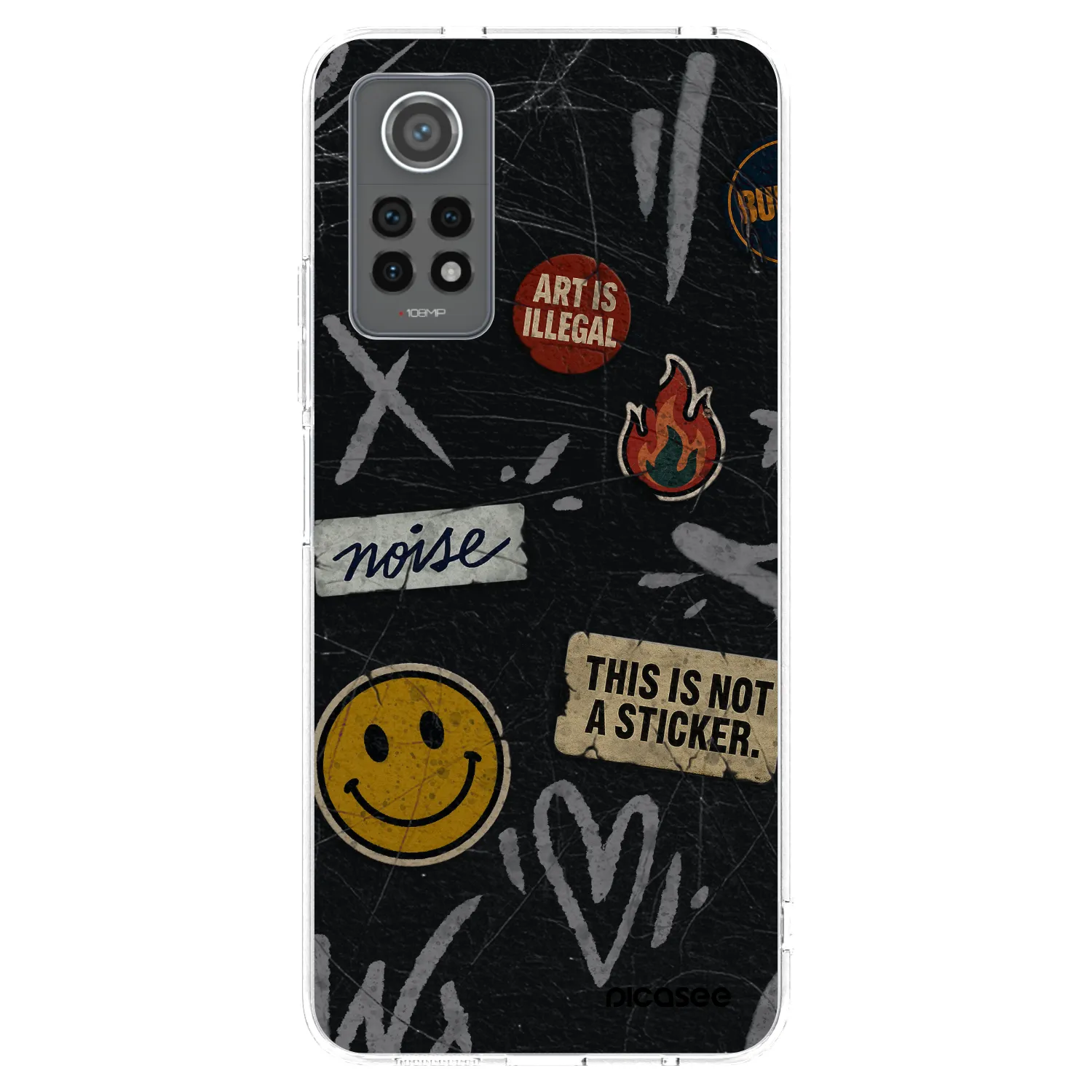 Picasee silikonový průhledný obal pro Xiaomi Redmi Note 12 Pro 4G - STICKERS x TAGS
