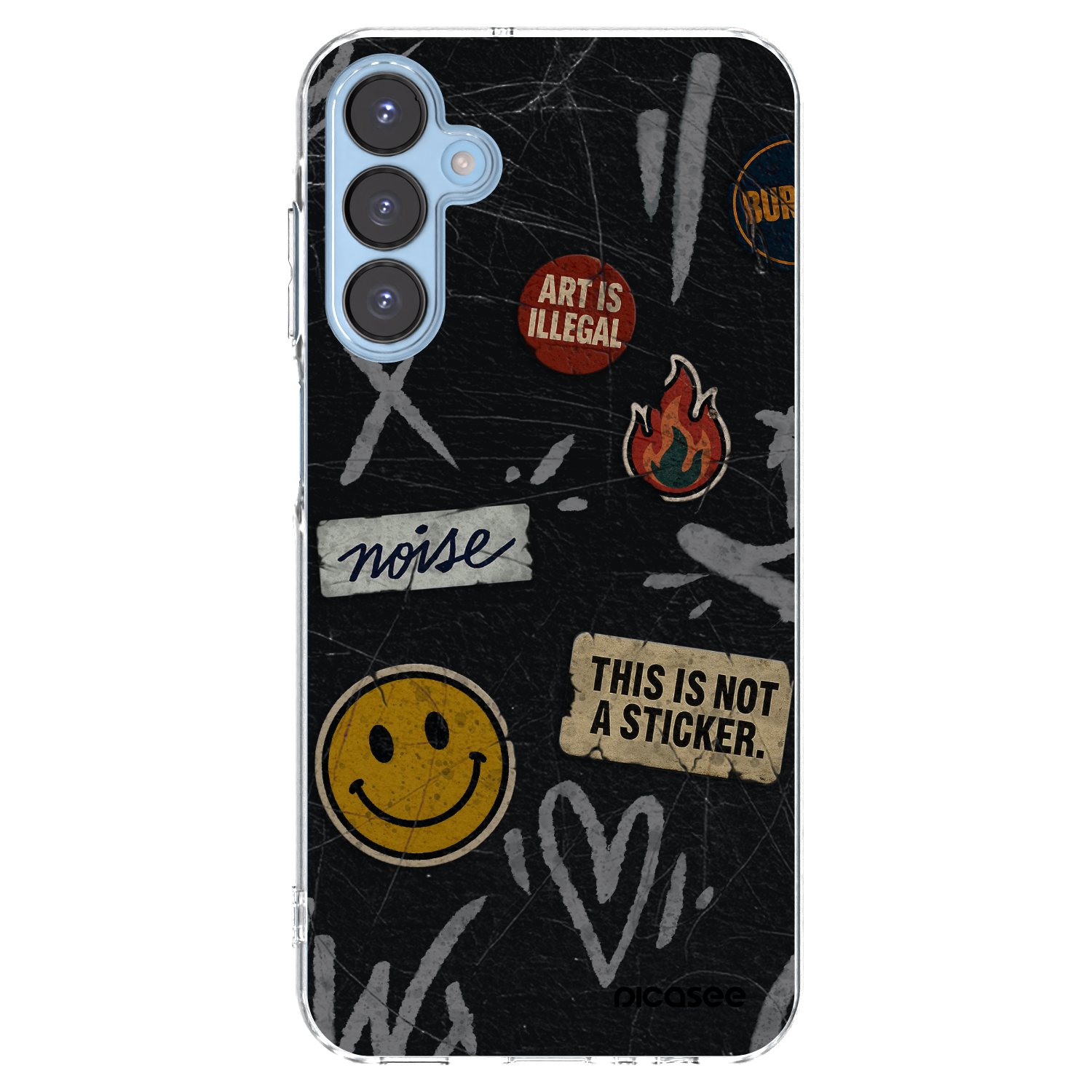 Picasee silikonový průhledný obal pro Samsung Galaxy A15 A156B 5G - STICKERS x TAGS