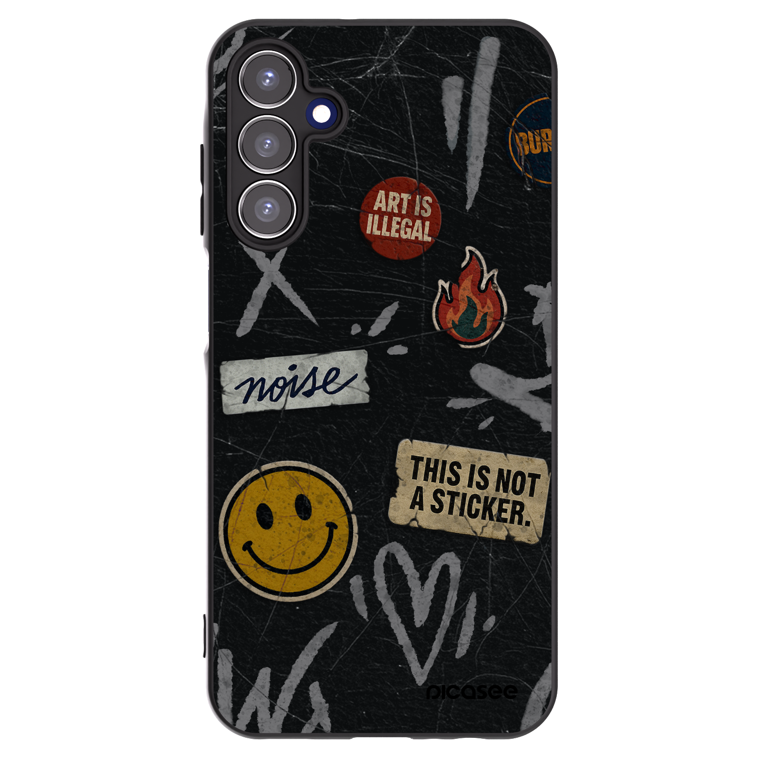 Picasee silikonový černý obal pro Samsung Galaxy A15 A155F 4G - STICKERS x TAGS