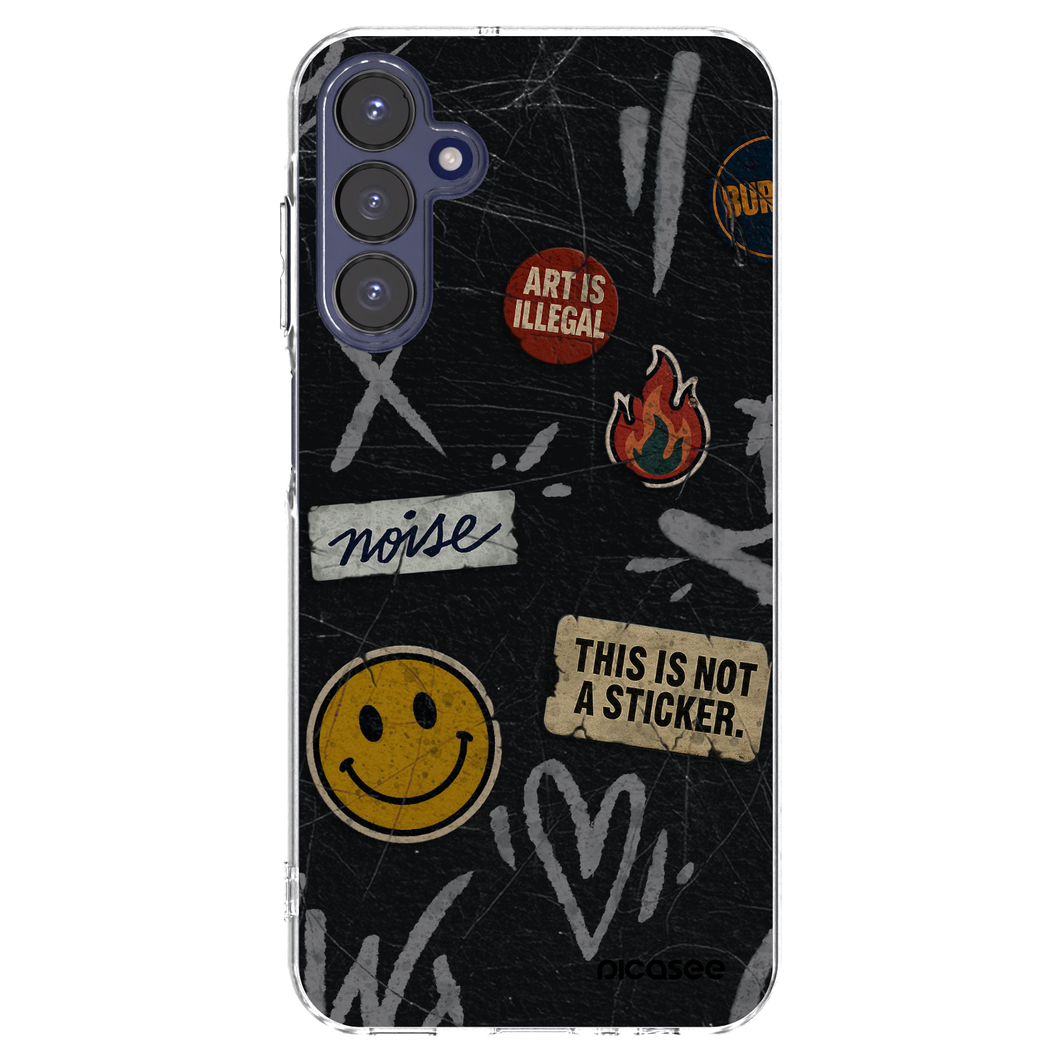 Picasee silikonový průhledný obal pro Samsung Galaxy A15 A155F 4G - STICKERS x TAGS