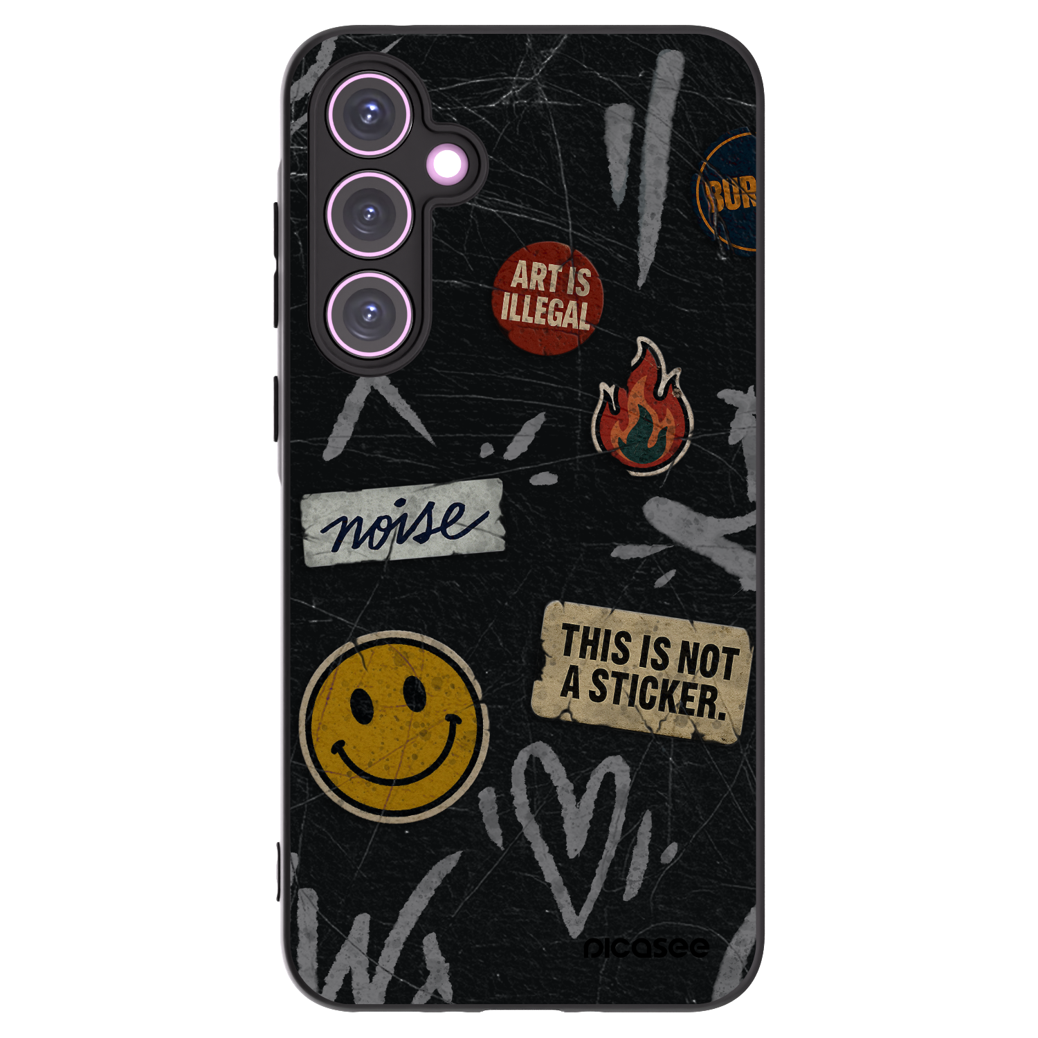 Picasee silikonový černý obal pro Samsung Galaxy A35 5G A356B - STICKERS x TAGS