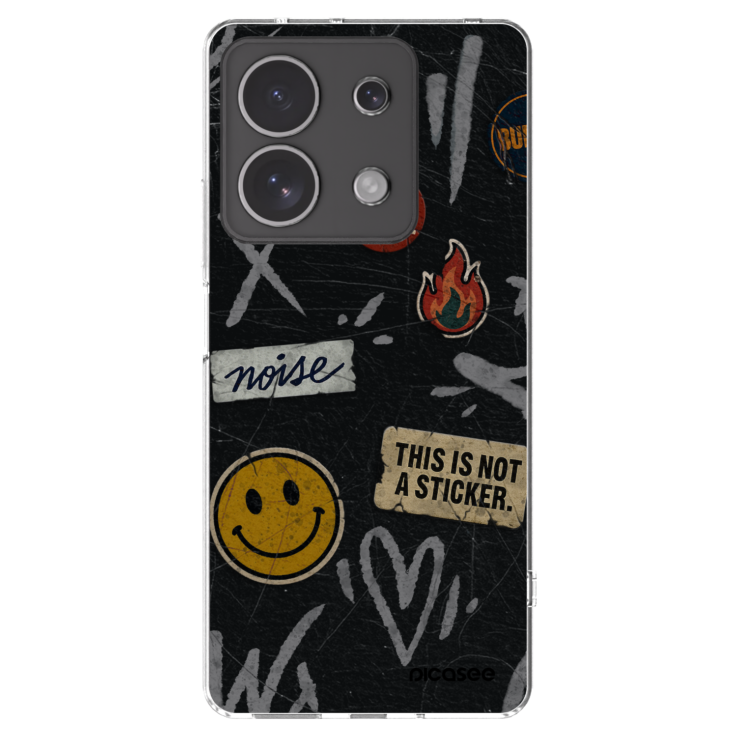 Picasee silikonový průhledný obal pro Xiaomi Redmi Note 13 4G - STICKERS x TAGS