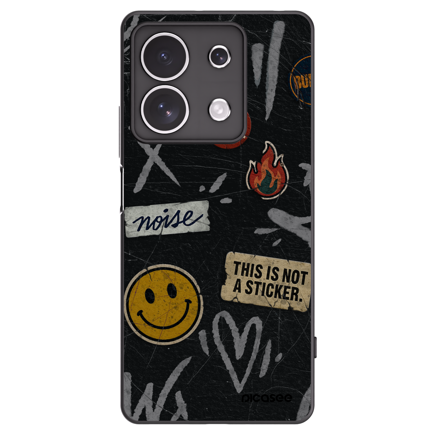 Picasee silikonový černý obal pro Xiaomi Redmi Note 13 4G - STICKERS x TAGS