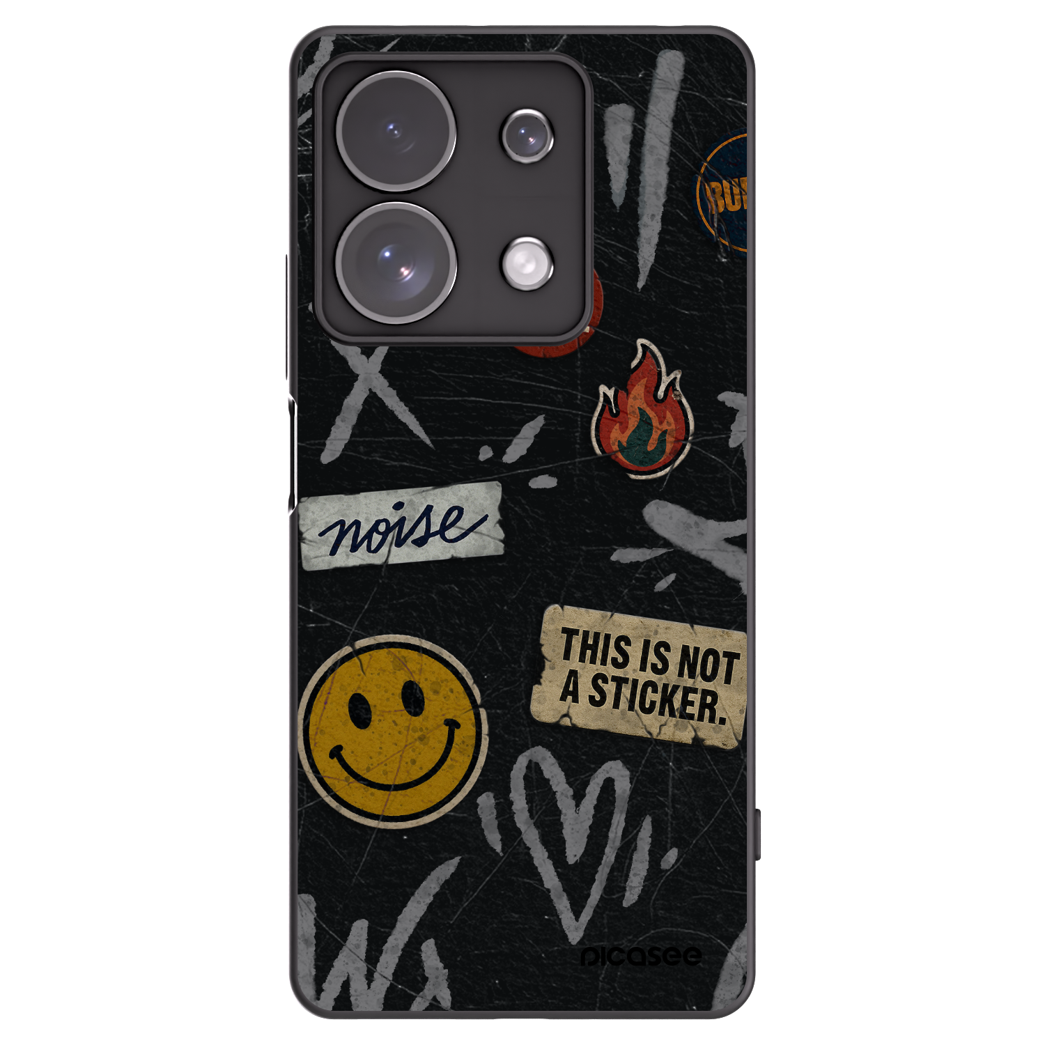 Picasee silikonový černý obal pro Xiaomi Redmi Note 13 Pro 4G - STICKERS x TAGS