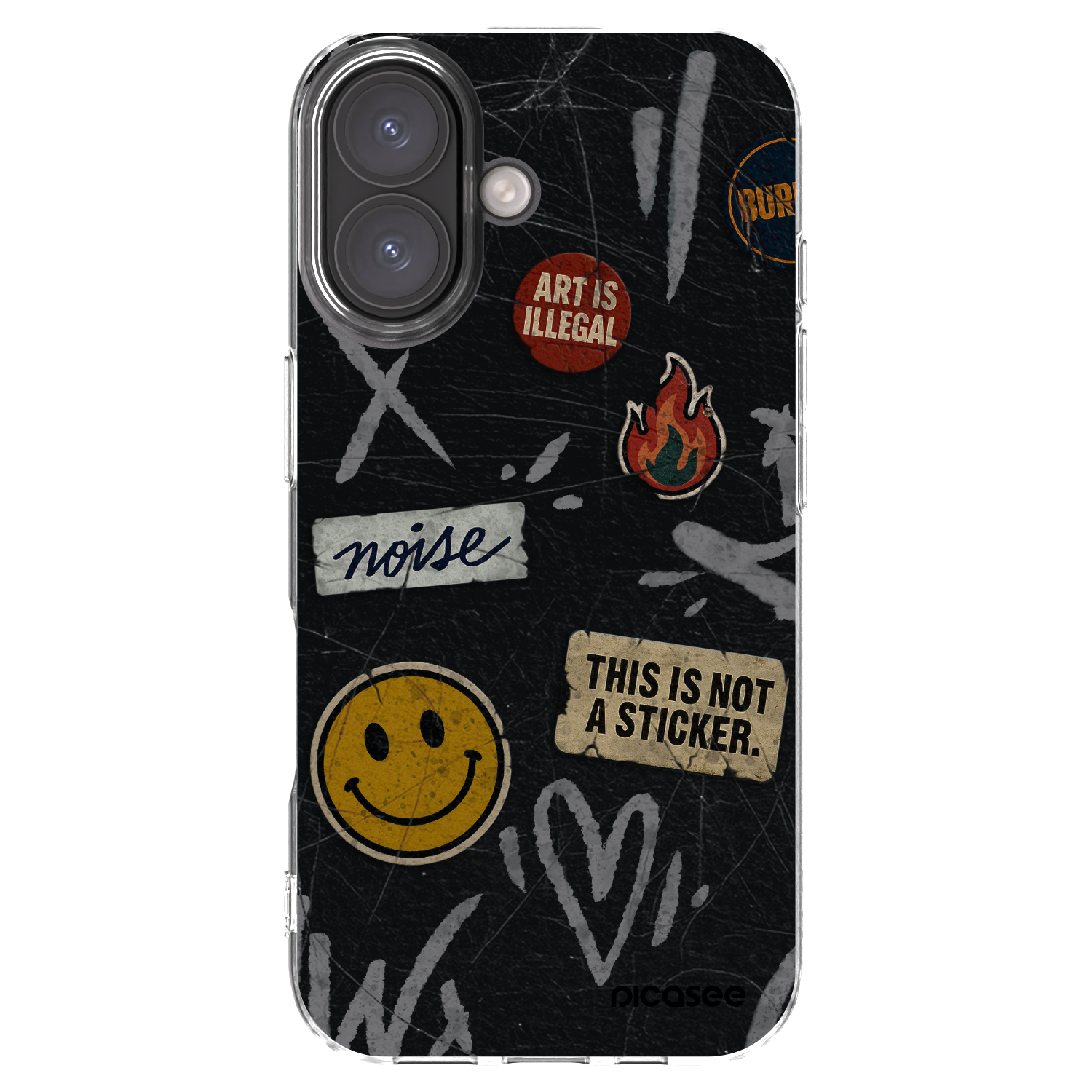 Picasee silikonový průhledný obal pro Apple iPhone 16 - STICKERS x TAGS