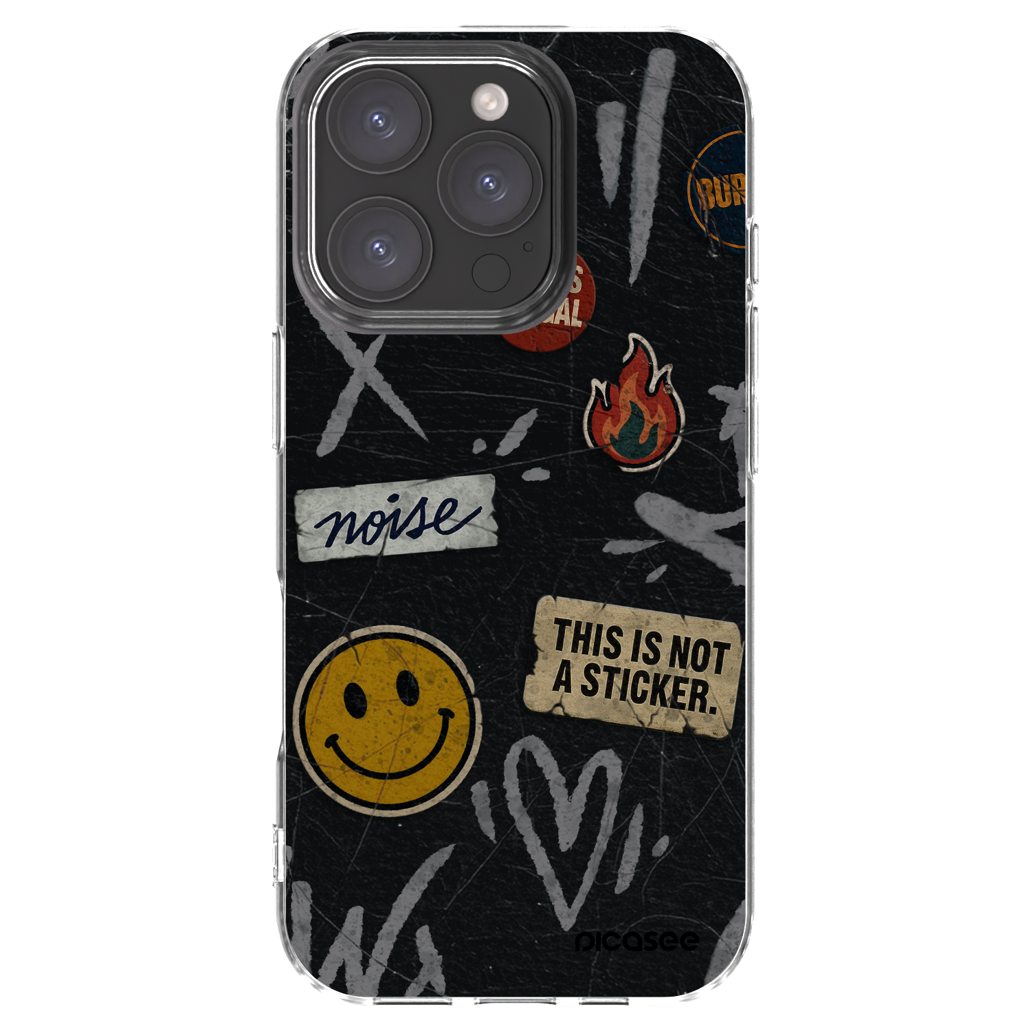Picasee silikonový průhledný obal pro Apple iPhone 16 Pro - STICKERS x TAGS