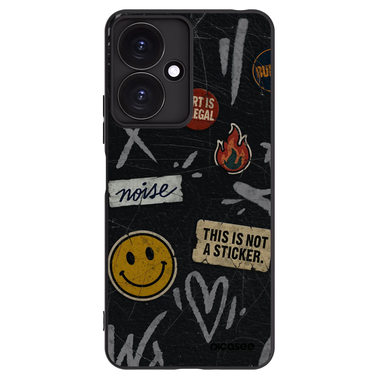 Picasee silikonový černý obal pro Xiaomi Redmi 13C 5G - STICKERS x TAGS