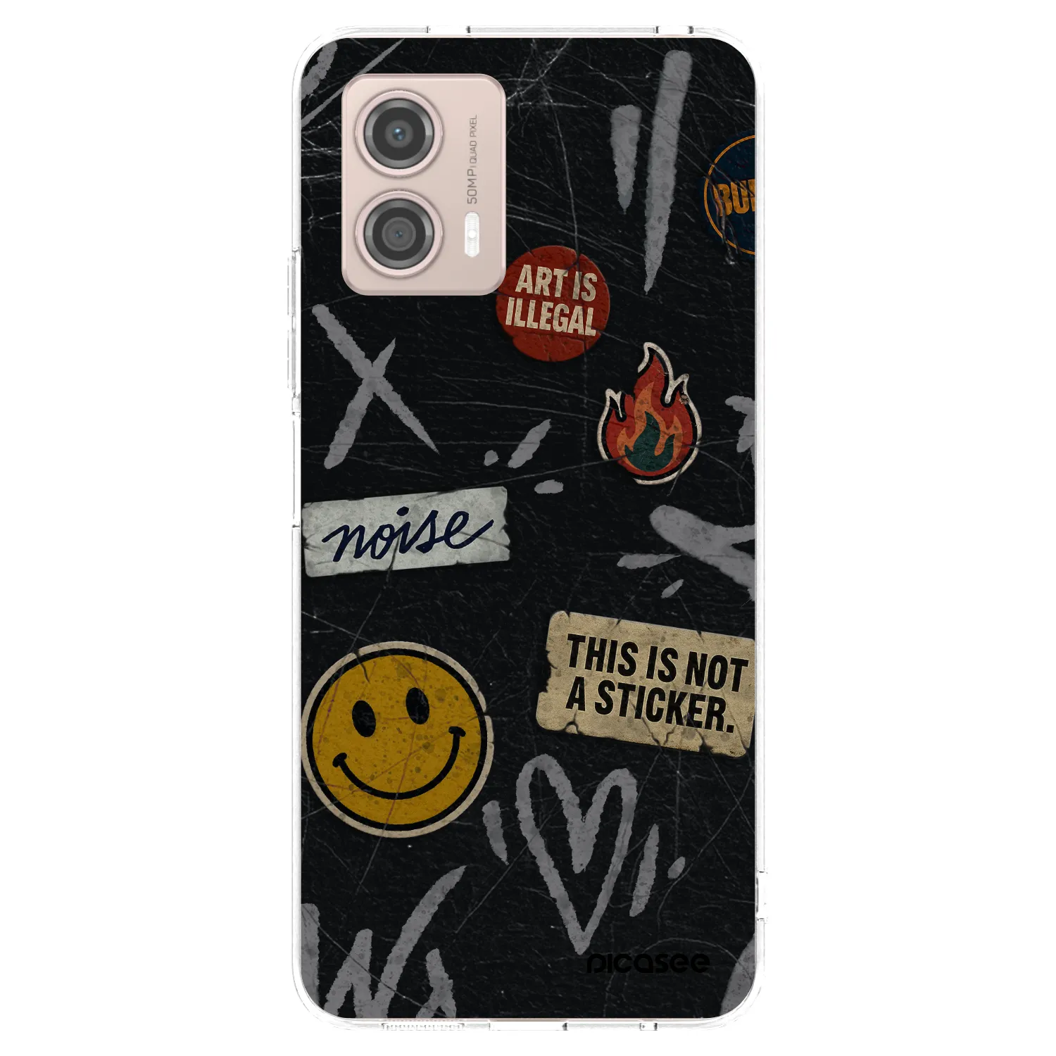 Picasee silikonový průhledný obal pro Motorola Moto G53 5G - STICKERS x TAGS