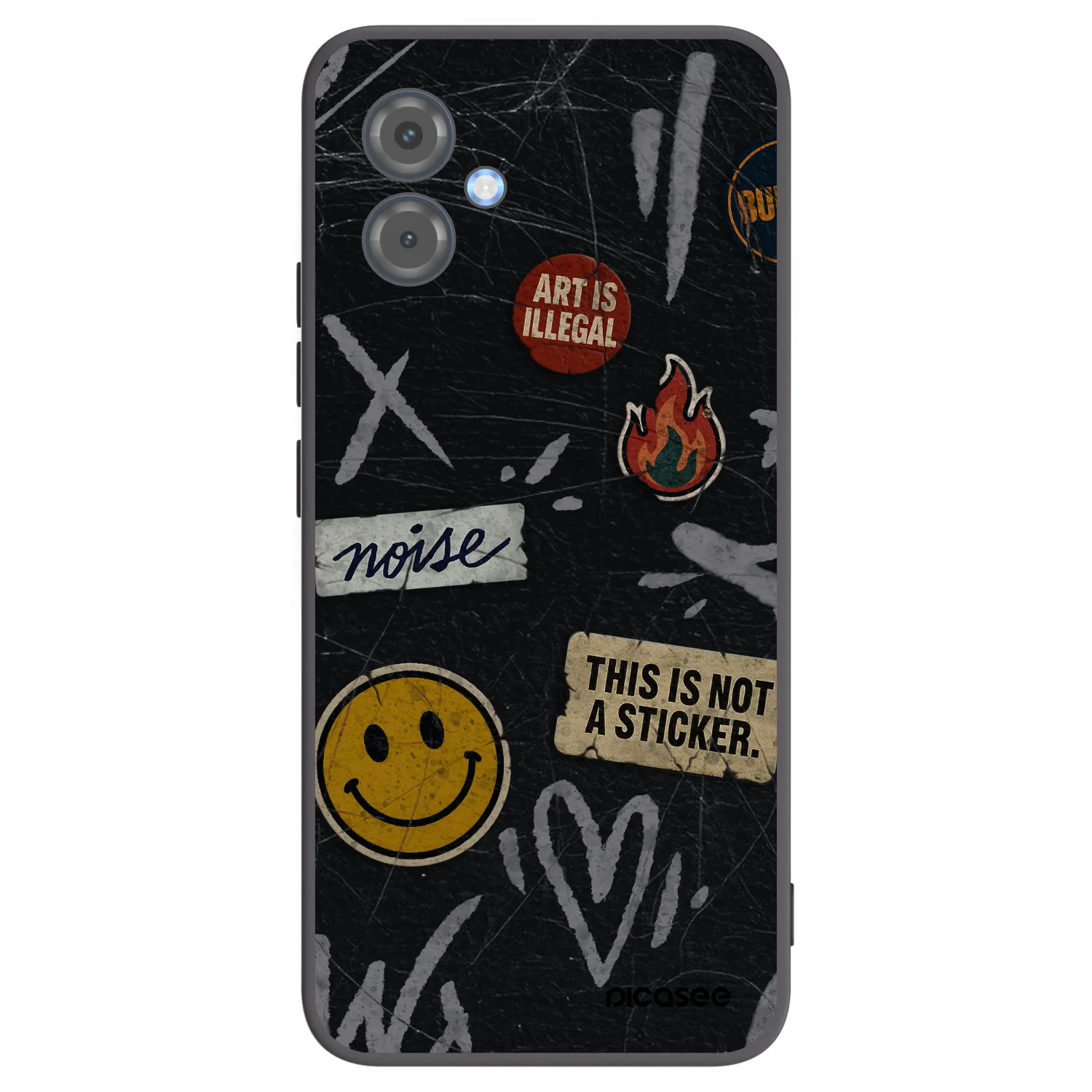 Picasee silikonový černý obal pro Motorola Moto G14 - STICKERS x TAGS