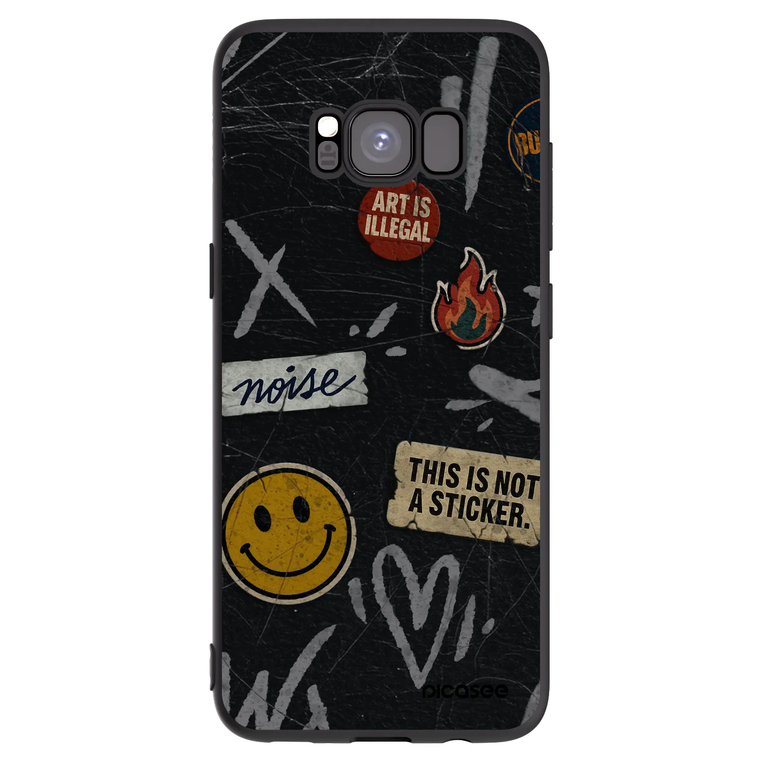 Picasee silikonový černý obal pro Samsung Galaxy S8 G950F - STICKERS x TAGS