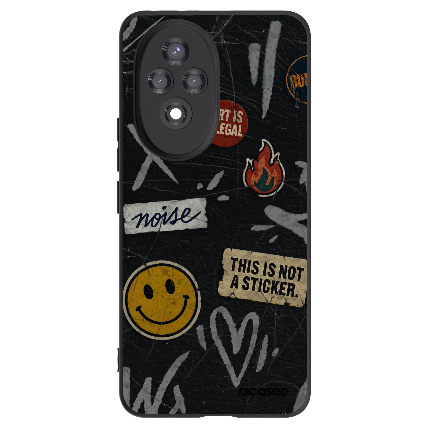Picasee silikonový černý obal pro Honor 200 Pro 5G - STICKERS x TAGS