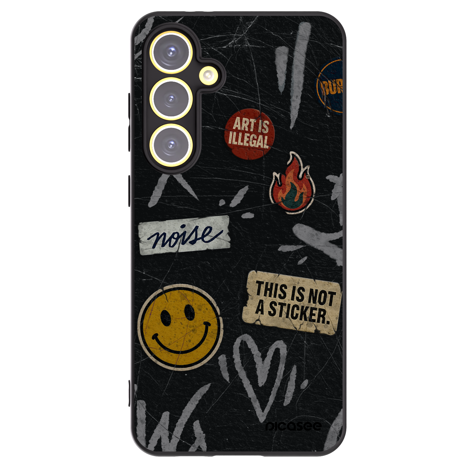 Picasee silikonový černý obal pro Samsung Galaxy S24 FE S721B - STICKERS x TAGS