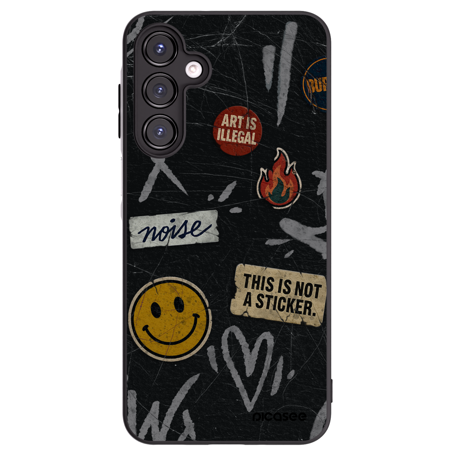 Picasee silikonový černý obal pro Samsung Galaxy A16 5G - STICKERS x TAGS
