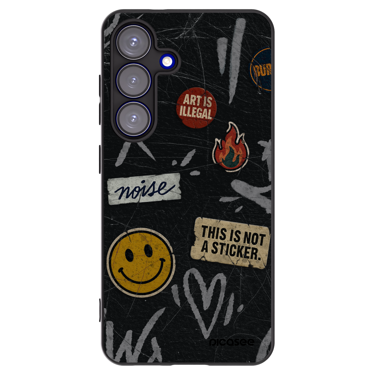 Picasee silikonový černý obal pro Samsung Galaxy S25 5G - STICKERS x TAGS