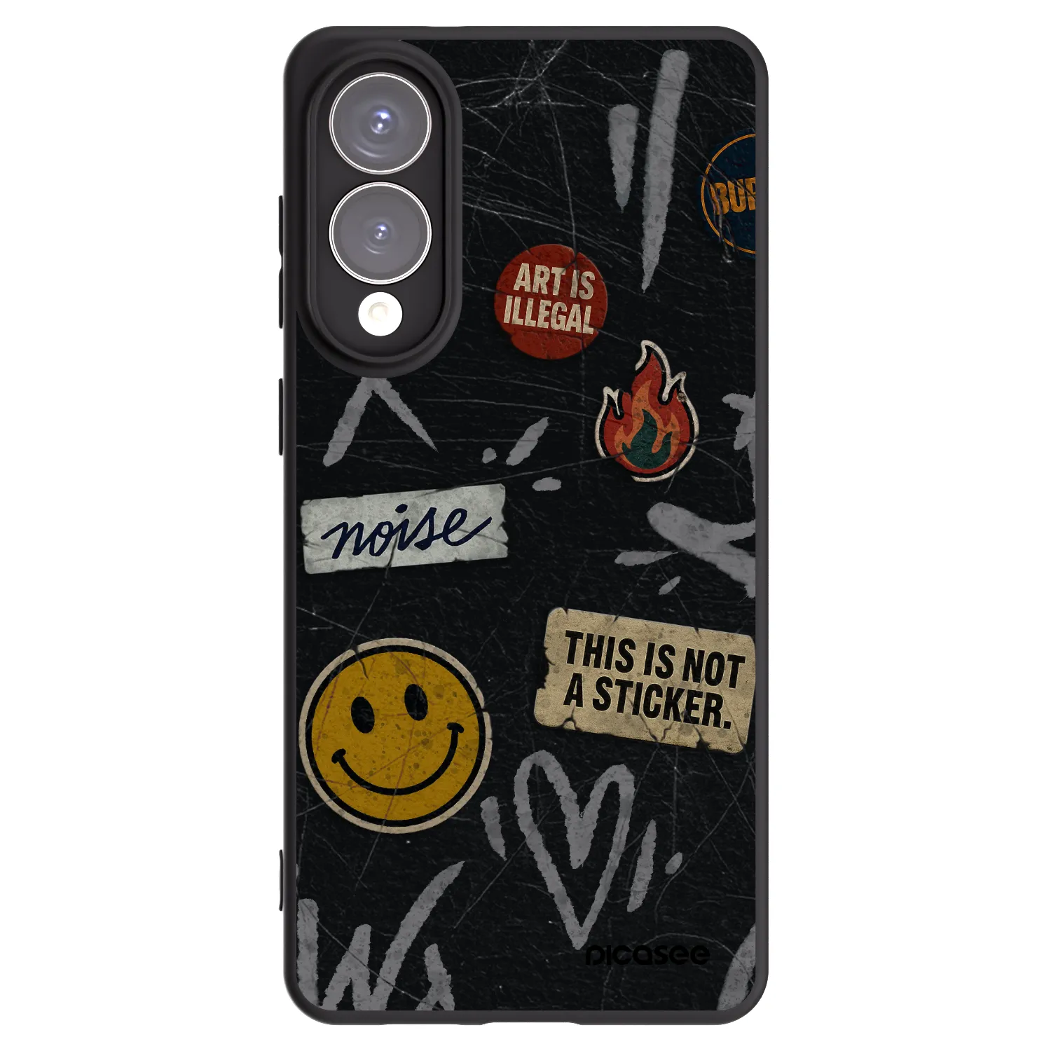 Picasee silikonový černý obal pro Samsung Galaxy S25 Edge 5G - STICKERS x TAGS
