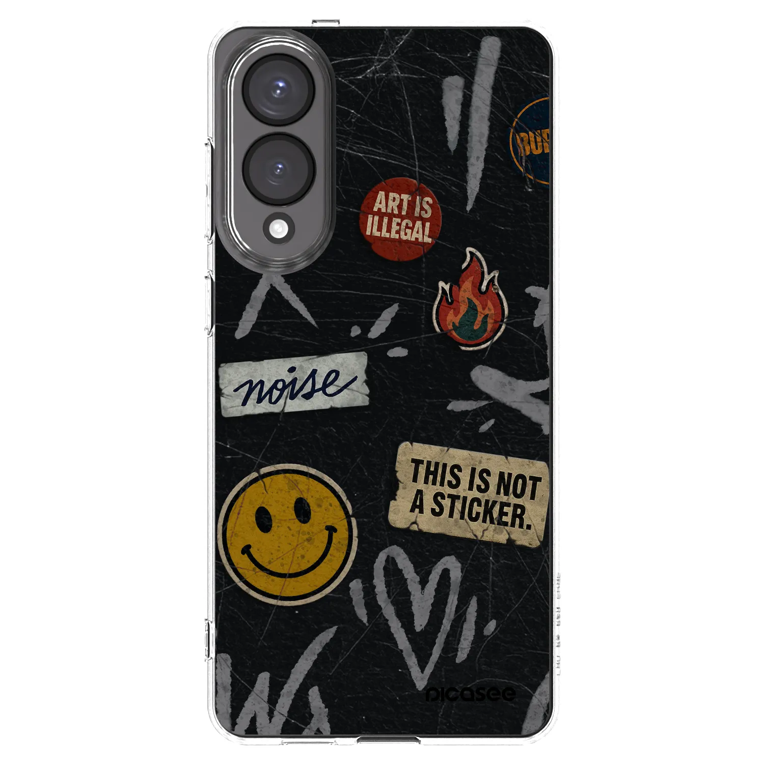 Picasee silikonový průhledný obal pro Samsung Galaxy S25 Edge 5G - STICKERS x TAGS