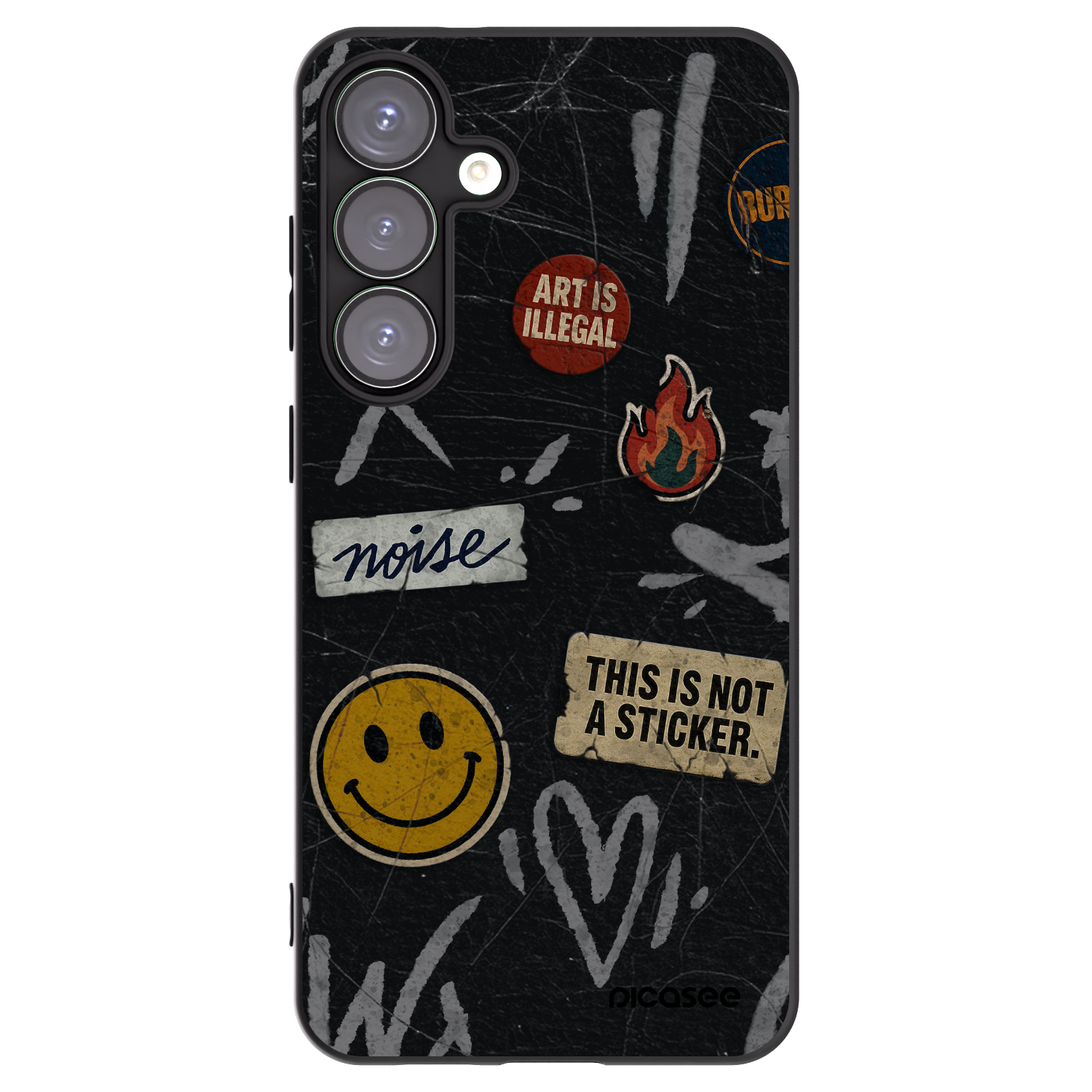 Picasee silikonový černý obal pro Samsung Galaxy S25+ 5G - STICKERS x TAGS