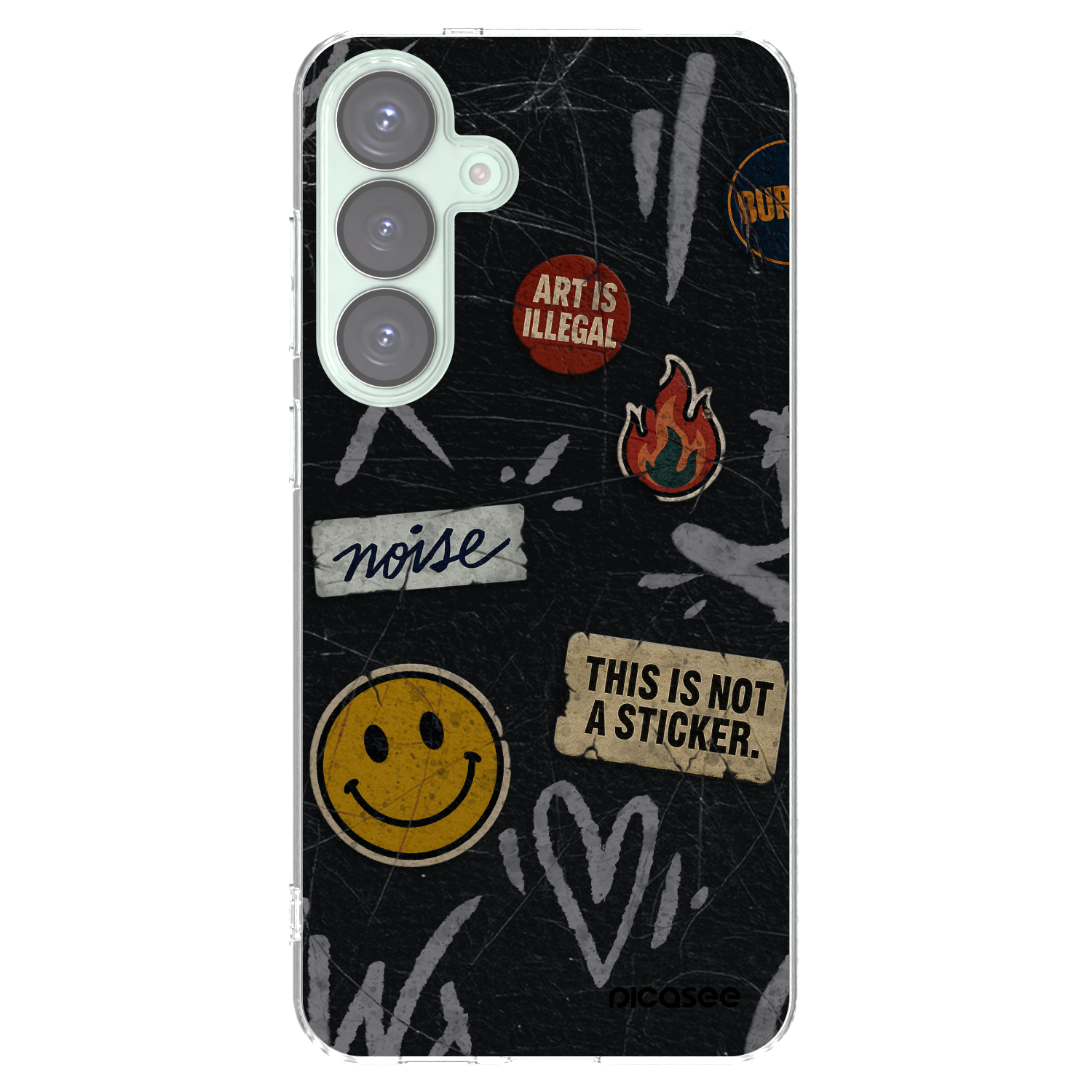 Picasee silikonový průhledný obal pro Samsung Galaxy S25+ 5G - STICKERS x TAGS