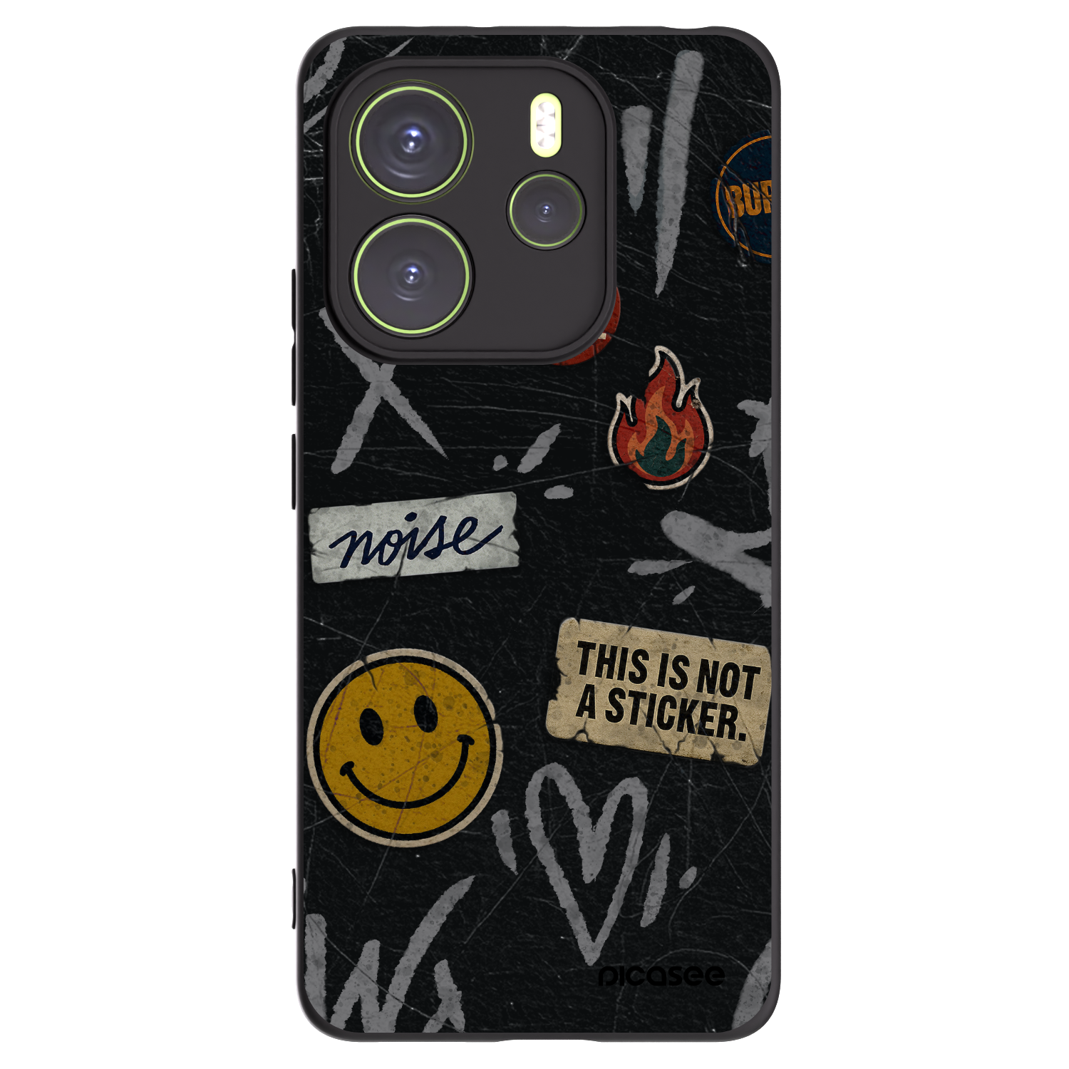 Picasee silikonový černý obal pro Xiaomi Redmi Note 14 4G - STICKERS x TAGS