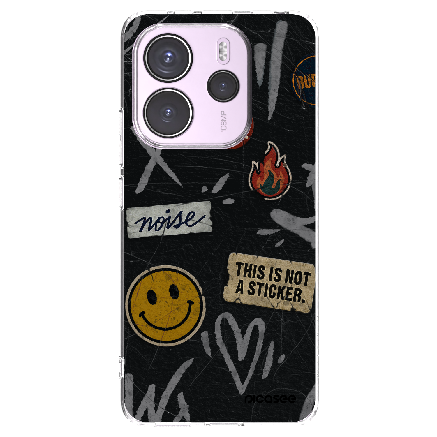 Picasee silikonový průhledný obal pro Xiaomi Redmi Note 14 4G - STICKERS x TAGS