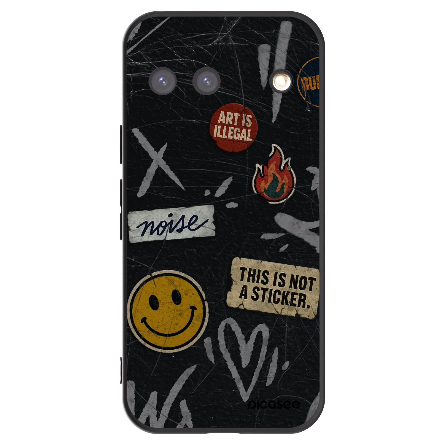 Picasee silikonový černý obal pro Google Pixel 9 - STICKERS x TAGS
