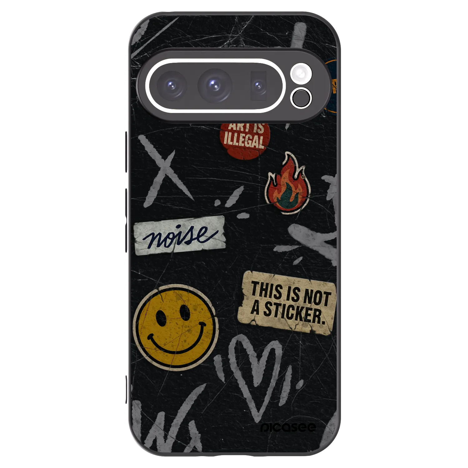 Picasee silikonový černý obal pro Google Pixel 9 Pro - STICKERS x TAGS
