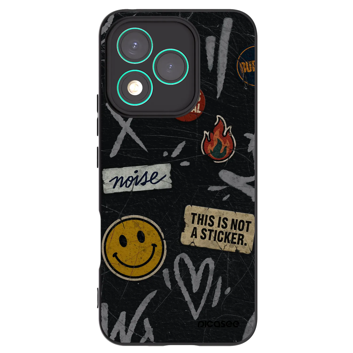 Picasee silikonový černý obal pro Honor 400 Lite 5G - STICKERS x TAGS