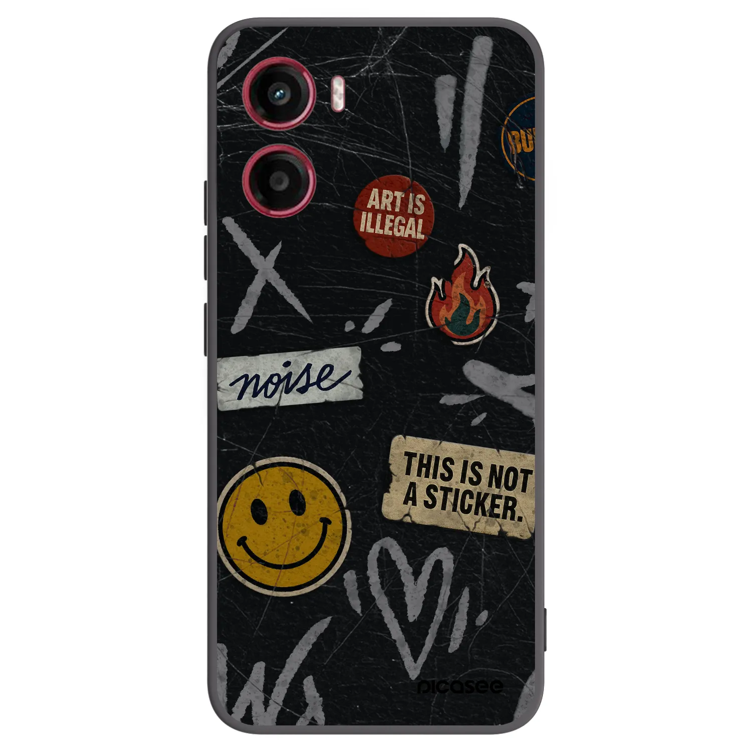 Picasee silikonový černý obal pro Motorola Moto G05 - STICKERS x TAGS