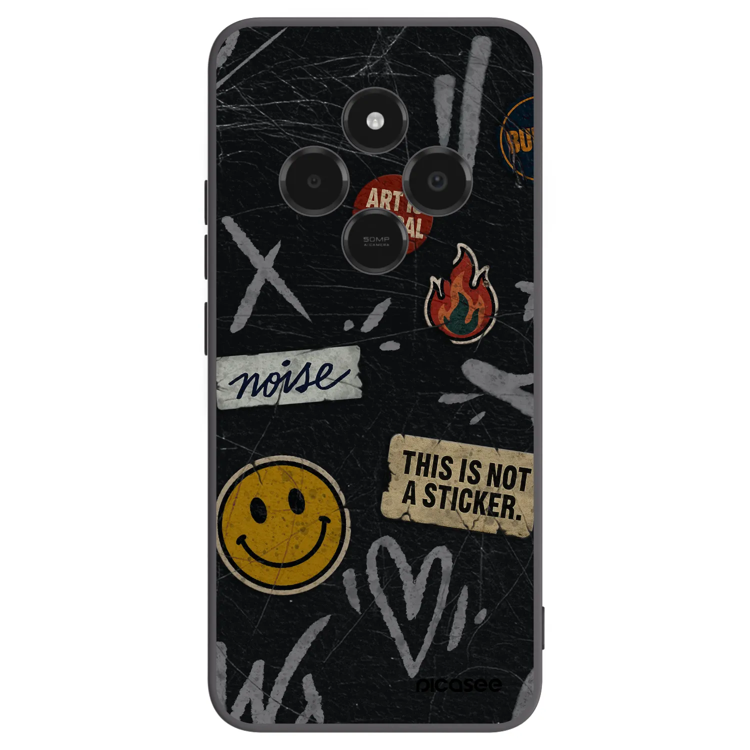 Picasee silikonový černý obal pro Xiaomi Poco C75 - STICKERS x TAGS