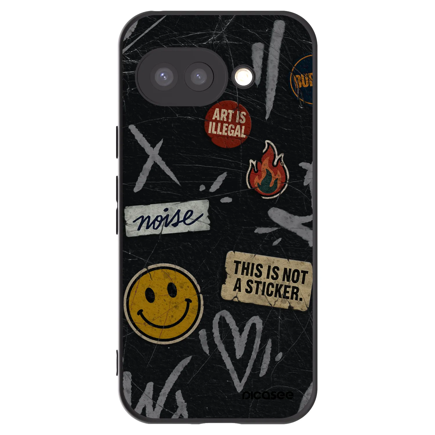 Picasee silikonový černý obal pro Google Pixel 9a - STICKERS x TAGS